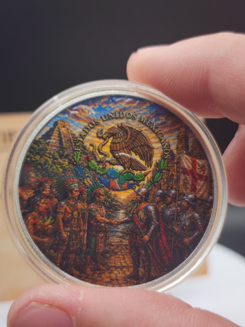 2024 Mexico 1oz Silver Libertad Battle Tenochtitlan Mintage 499 In Capsule & COA