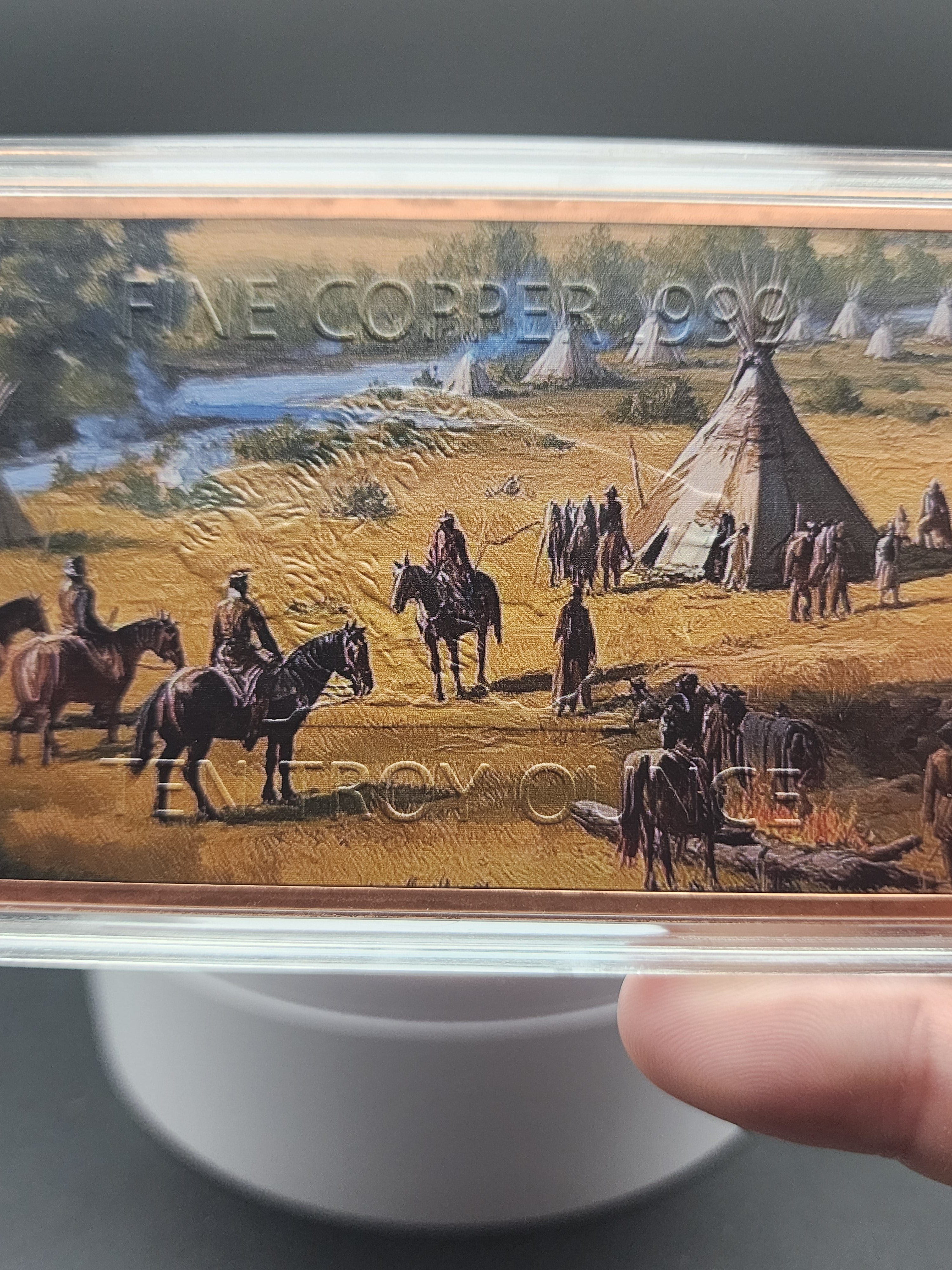 10oz .999 ADVP Copper Bullion Bar The Great White Buffalo Bar