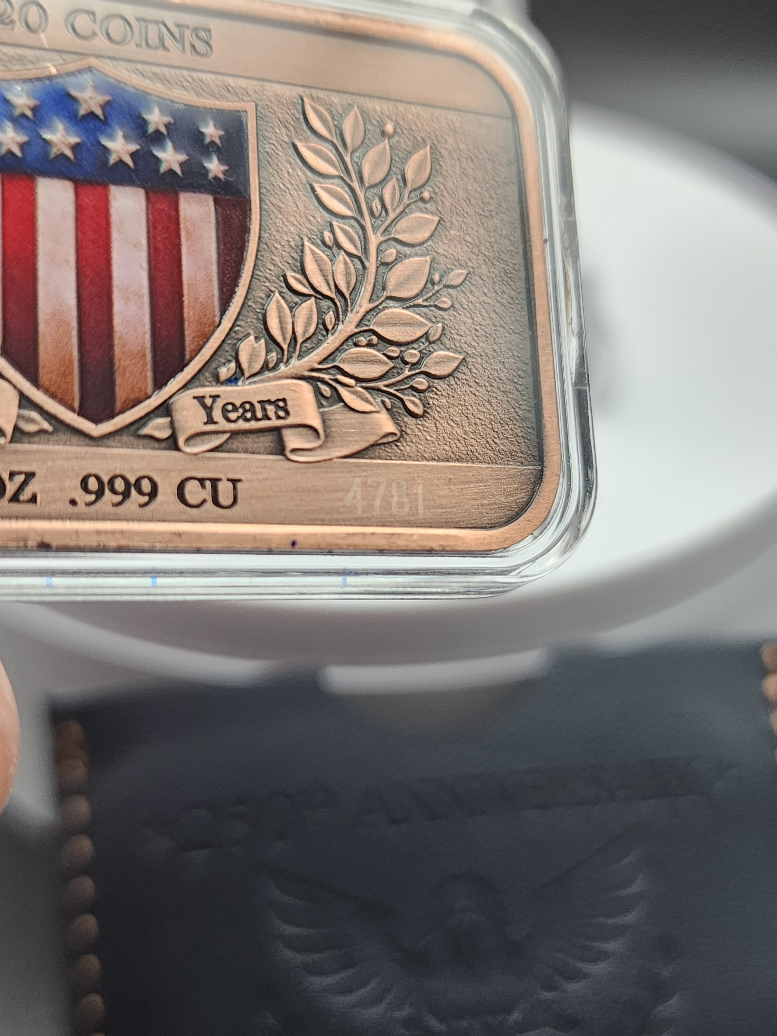 250th Anniversary Eagle in pouch 1oz .999 Copper