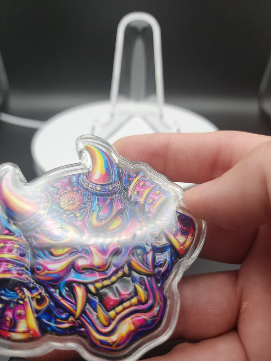 5oz .999 Copper Colorized Oni Mask | Shaped Capsule & Box