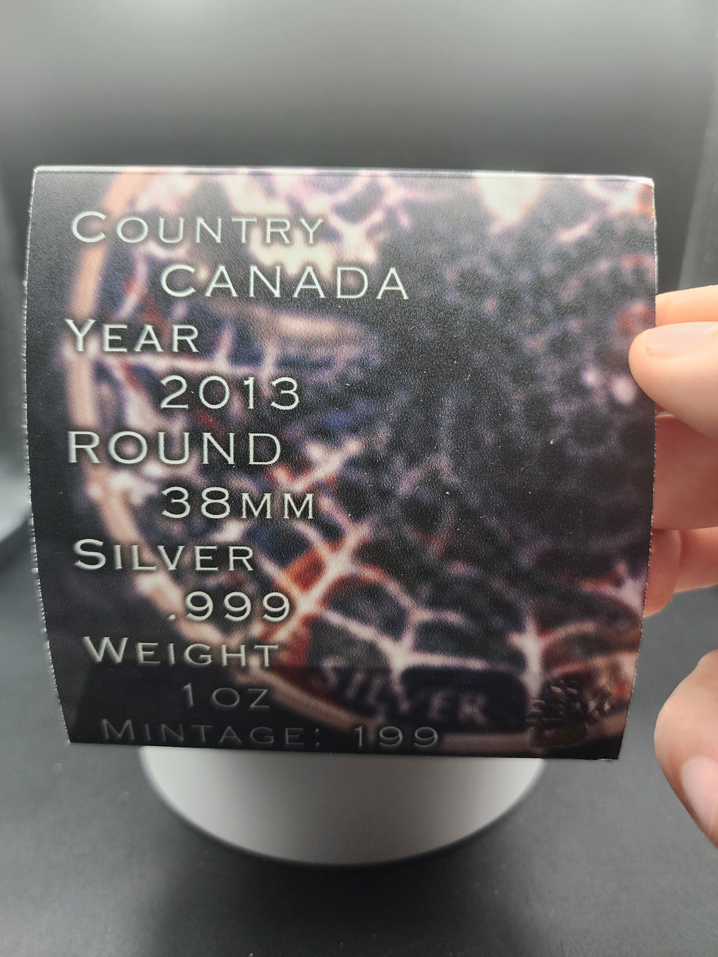 2013 Canadian Maple Venomous Edition Venom w/ Crystal Spider 1oz Silver Coin 199