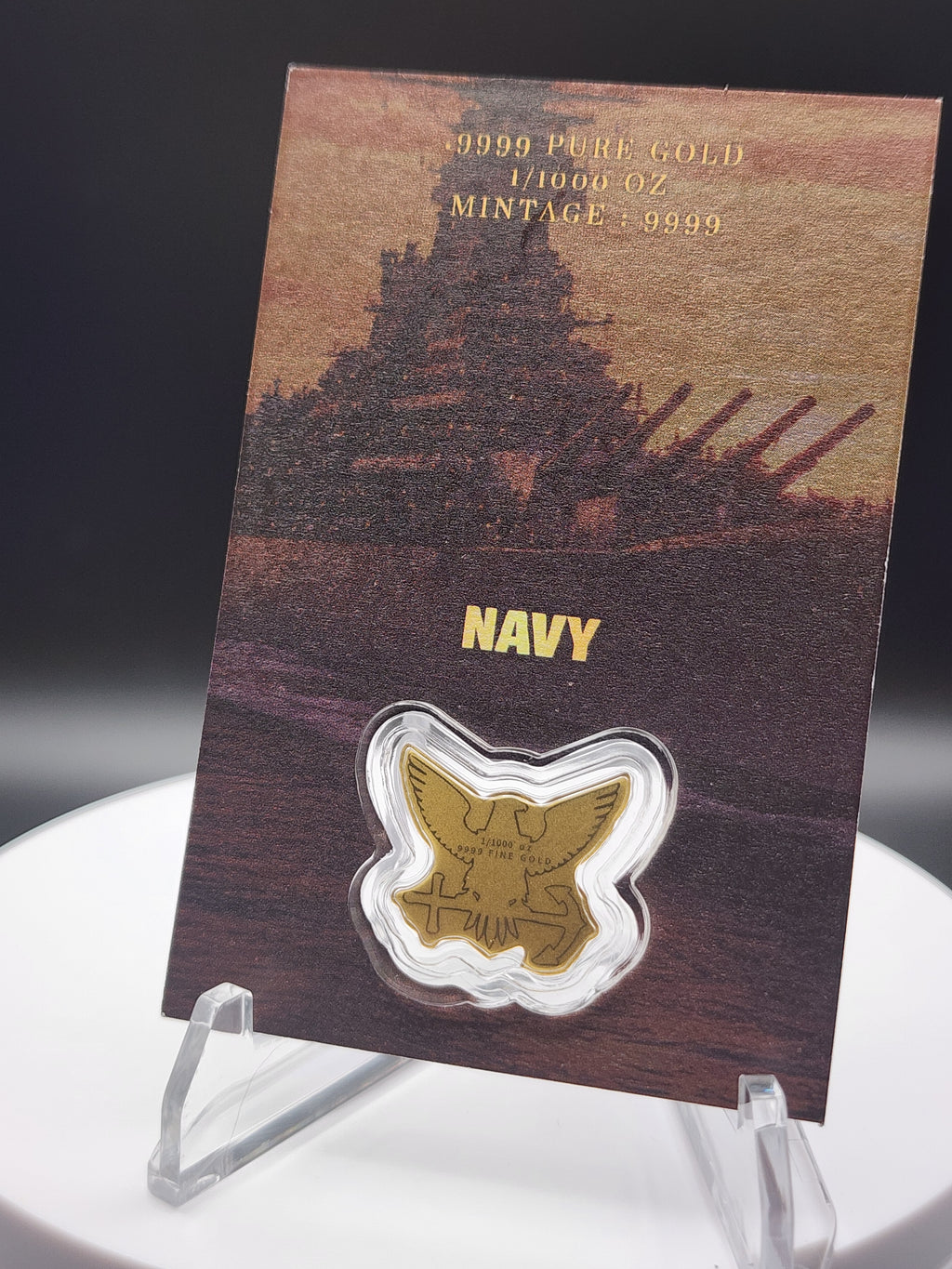 2026 U.S. Navy 1/1000 Gold in Card .9999 Gold