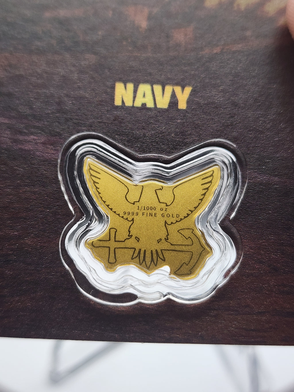 2026 U.S. Navy 1/1000 Gold in Card .9999 Gold