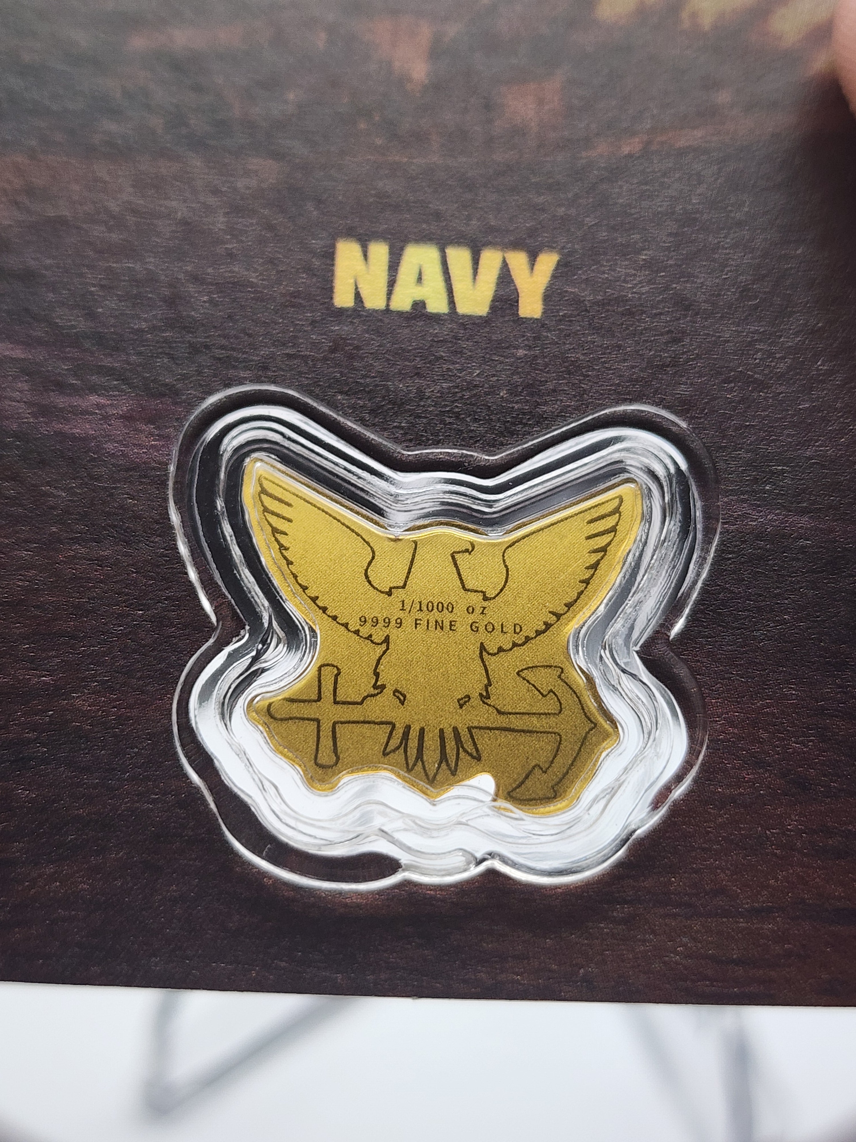 2026 U.S. Navy 1/1000 Gold in Card .9999 Gold
