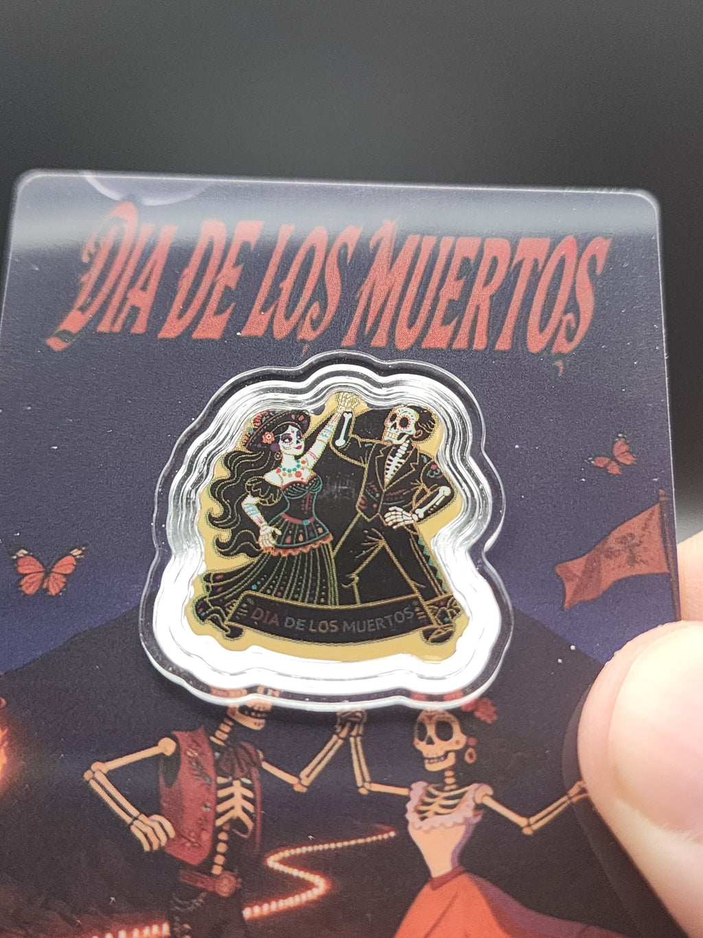 2026 Liberia Dia De los Muertos Bailando Shaped 1/1000 oz .9999 Gold Coin in Card