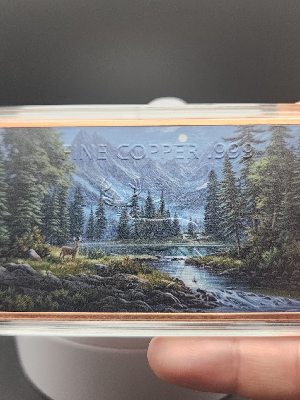 2025 10 oz Whitetail Deer .999 Copper Bar Colorized in Capsule