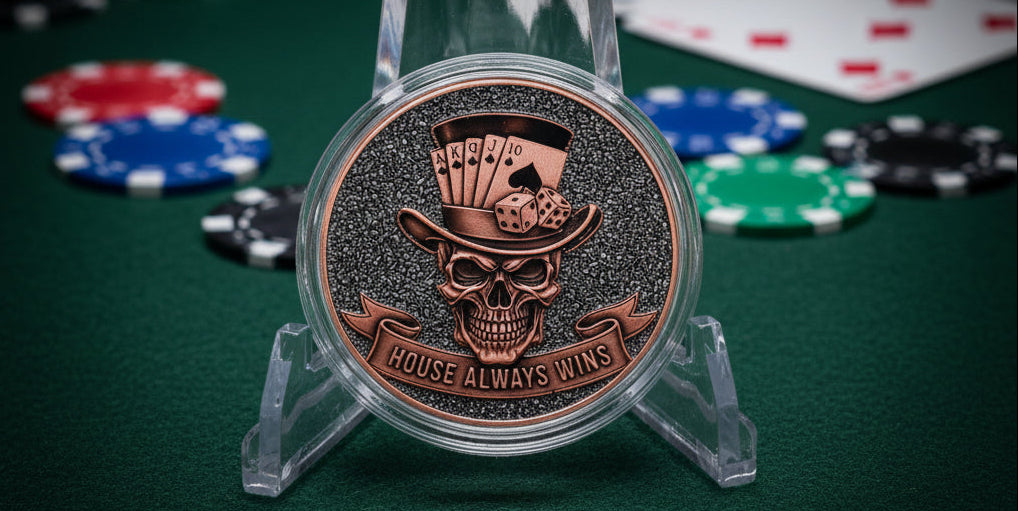 Skull and Spades Colorized Diamond Dust 1 oz Copper Round