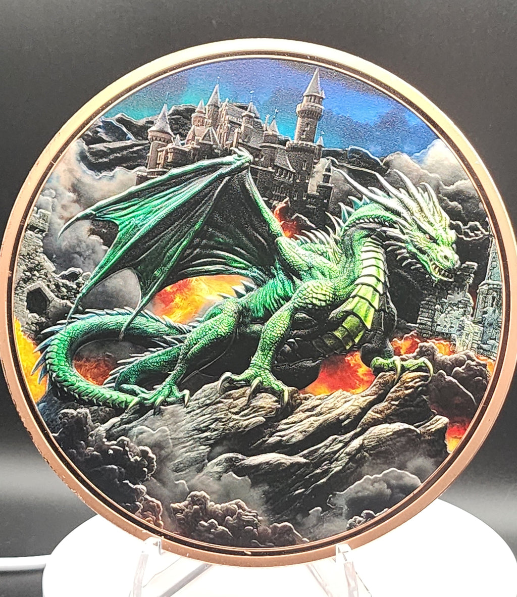 2026 Cameroon 1 Kilo Copper Emerald Dragon Coin