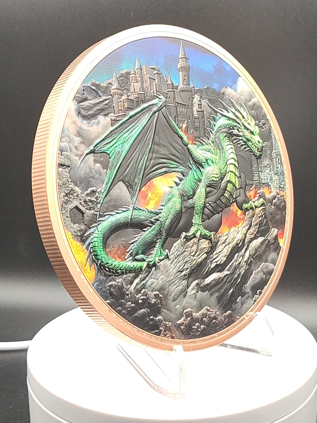 2026 Cameroon 1 Kilo Copper Emerald Dragon Coin