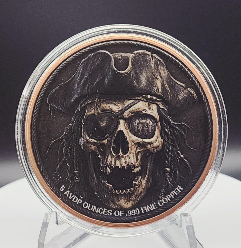 Captain Blackbeard vs Kraken 5oz Copper Round