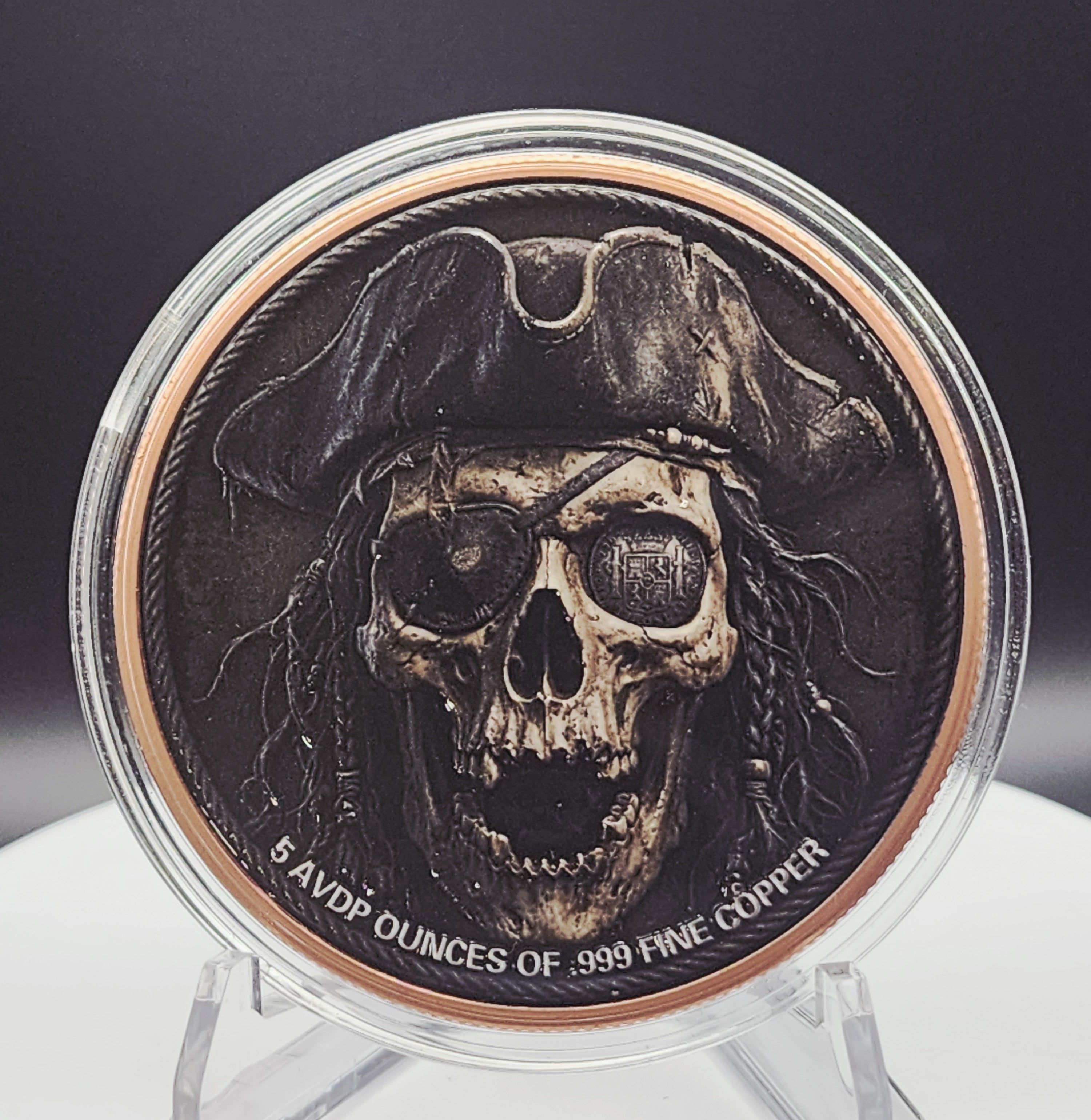 Captain Blackbeard vs Kraken 5oz Copper Round