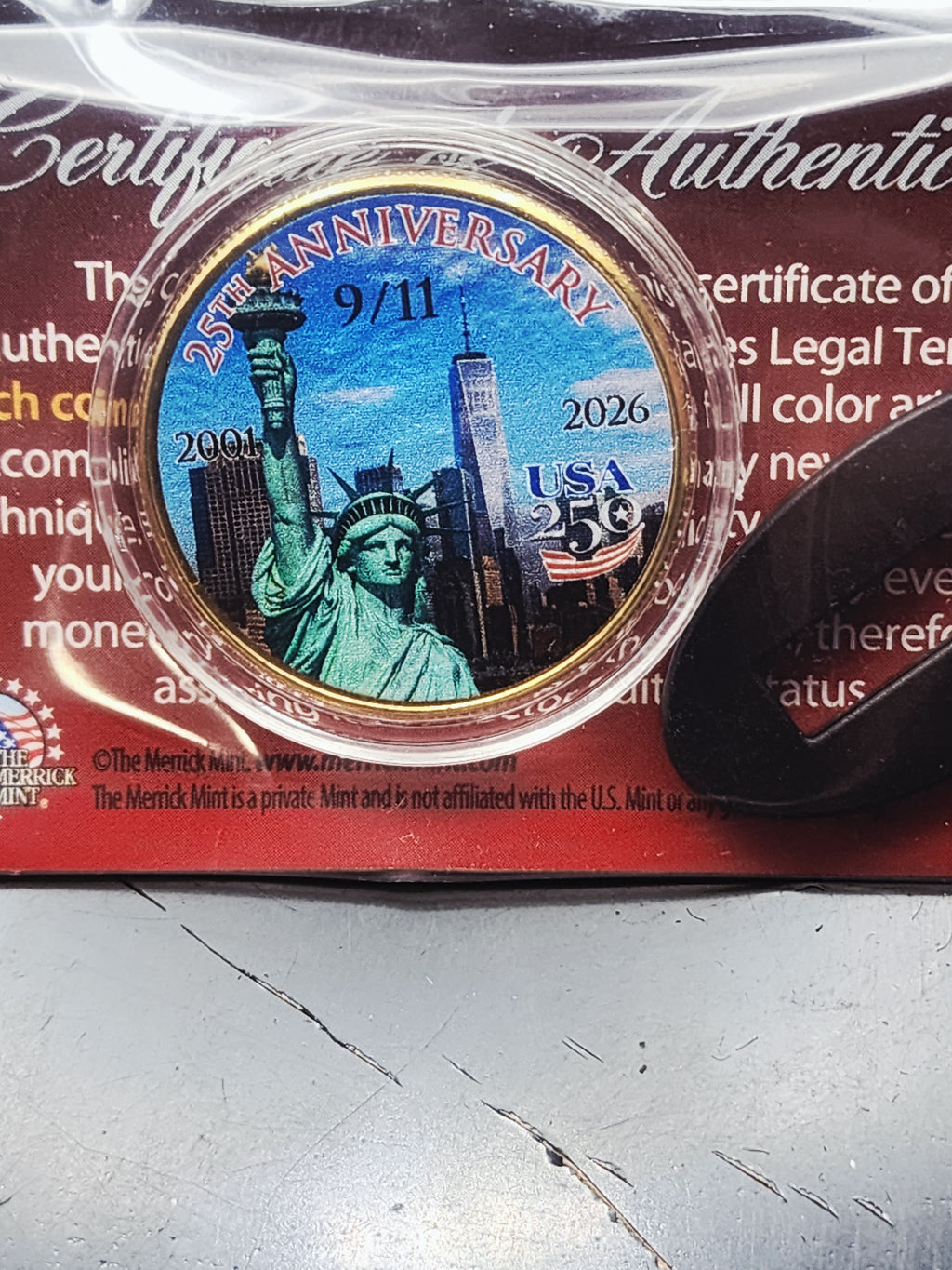 2026 U.S. Half Dollar 9/11 25th Anniversary Colorized & Gold Plated Coin