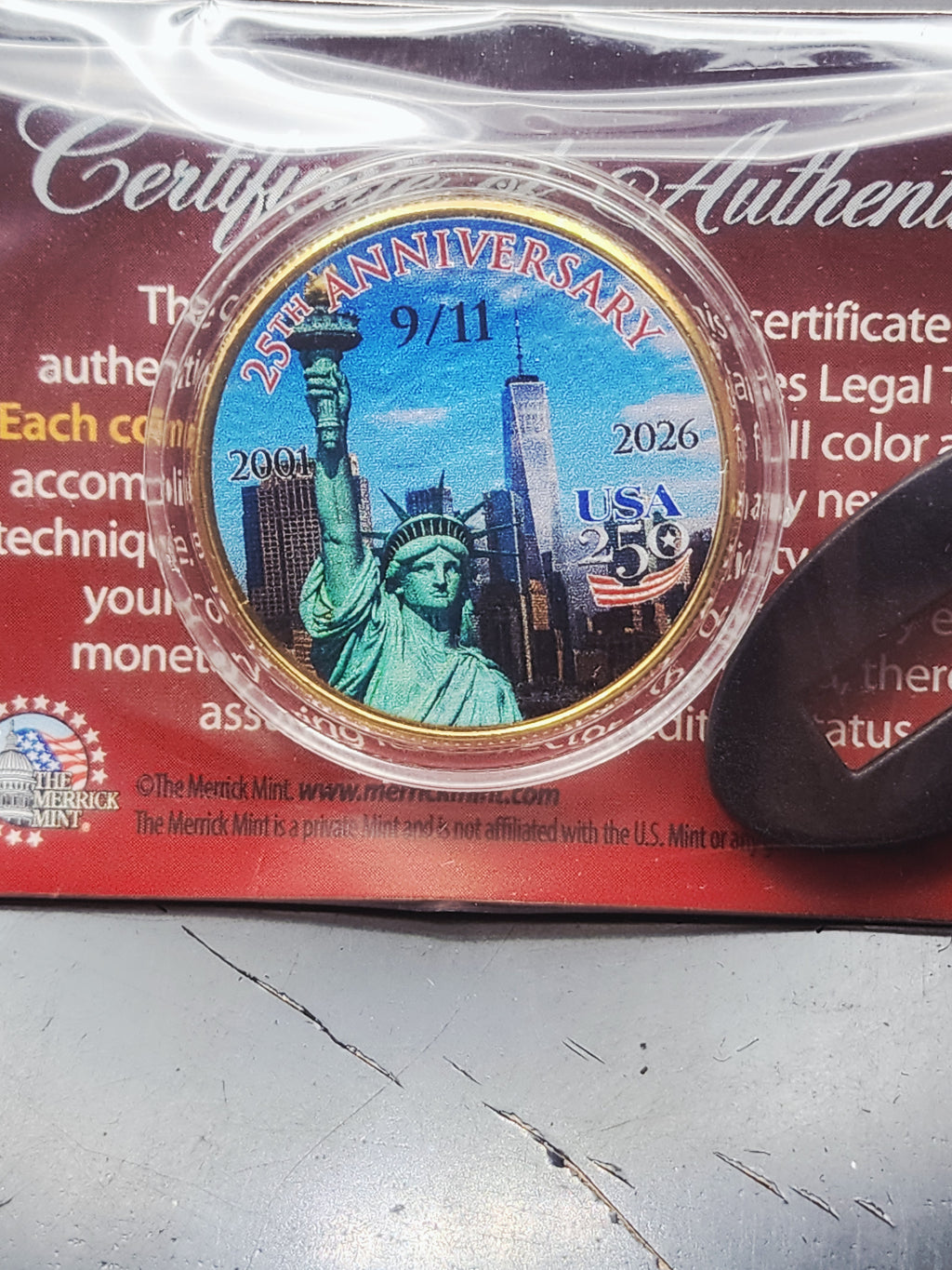 2026 U.S. Half Dollar 9/11 25th Anniversary Colorized & Gold Plated Coin