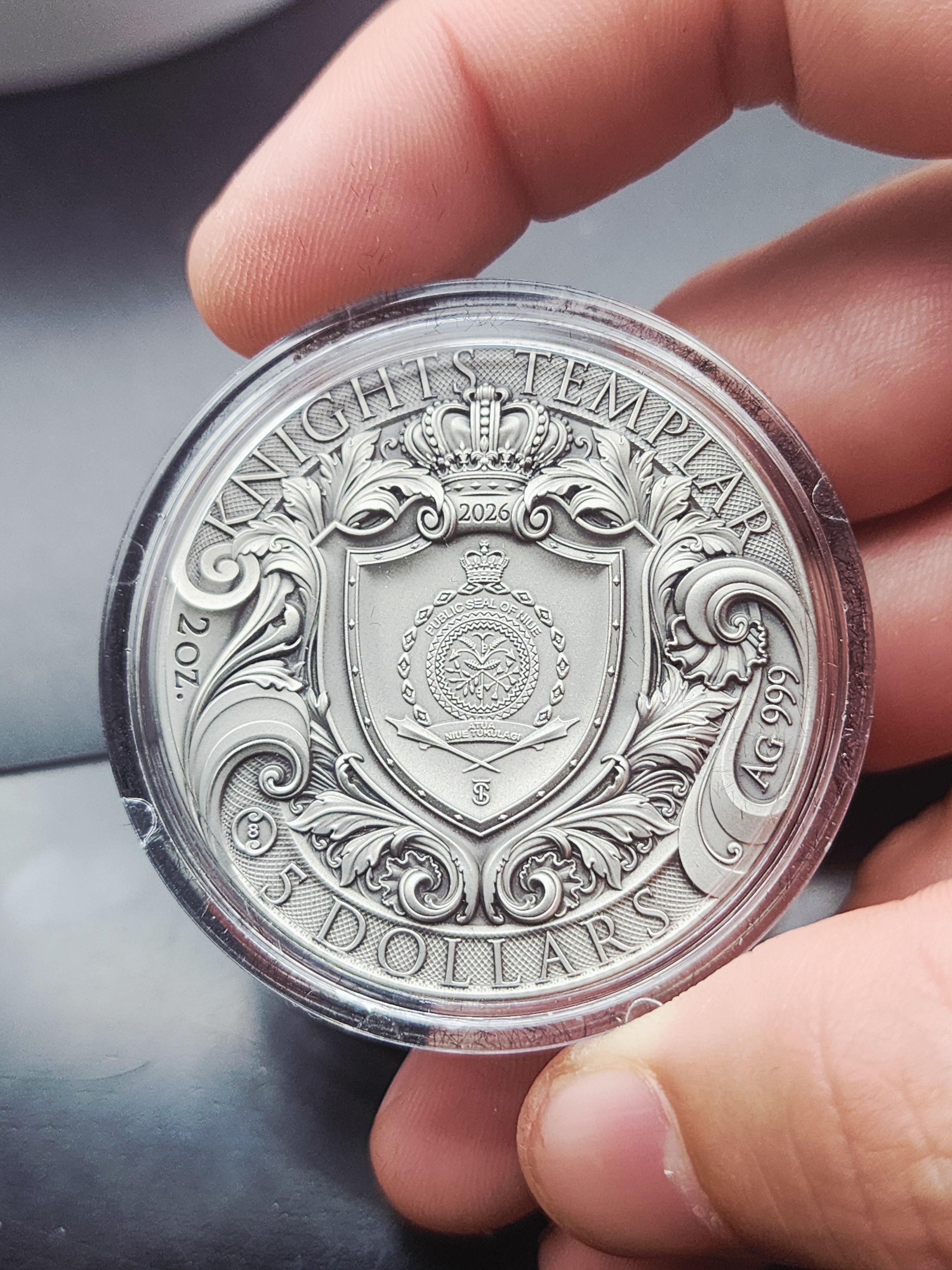T&S Coin 2026 Niue Knights Templar 2 oz Silver Coin