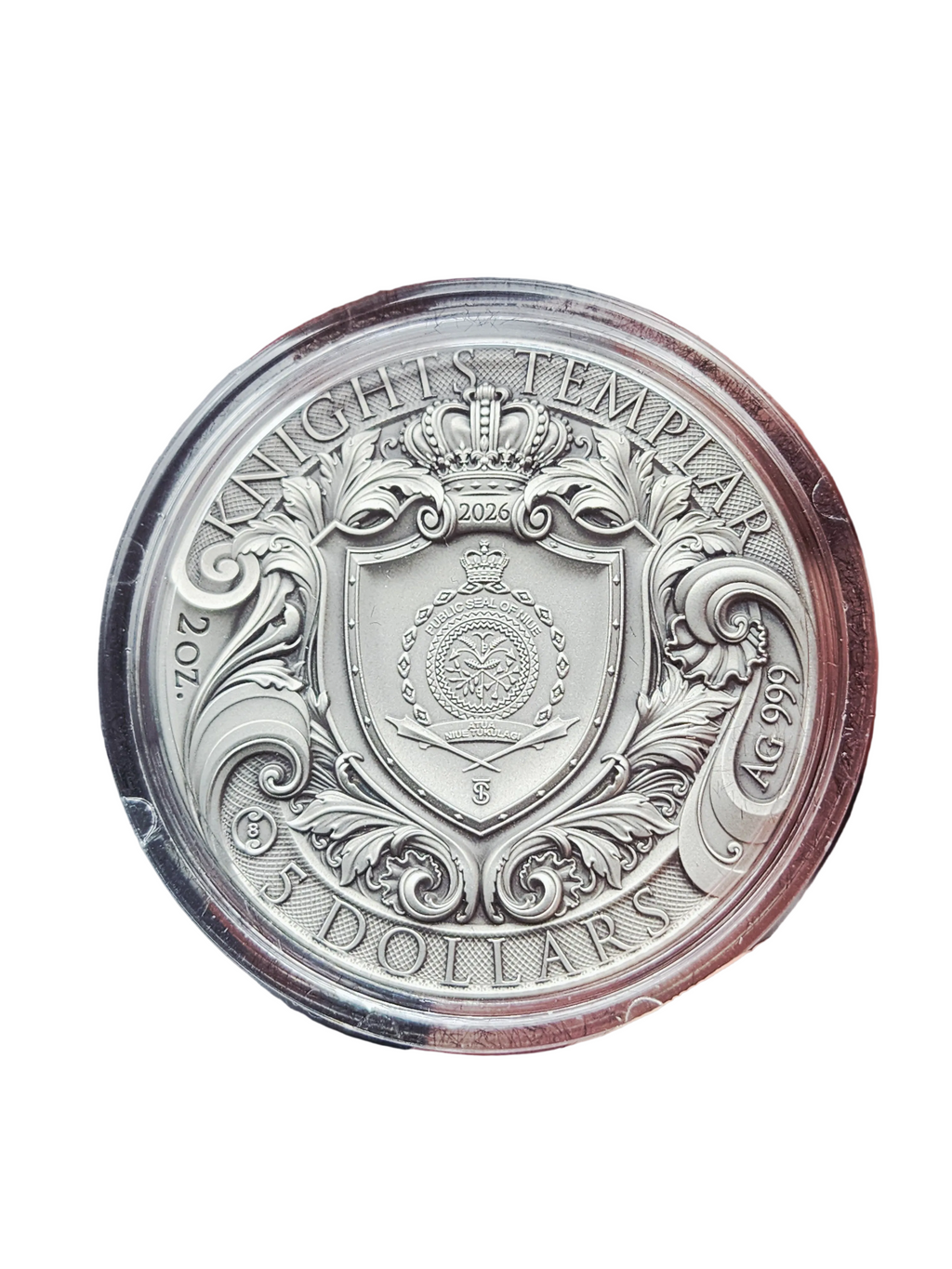 T&S Coin 2026 Niue Knights Templar 2 oz Silver Coin
