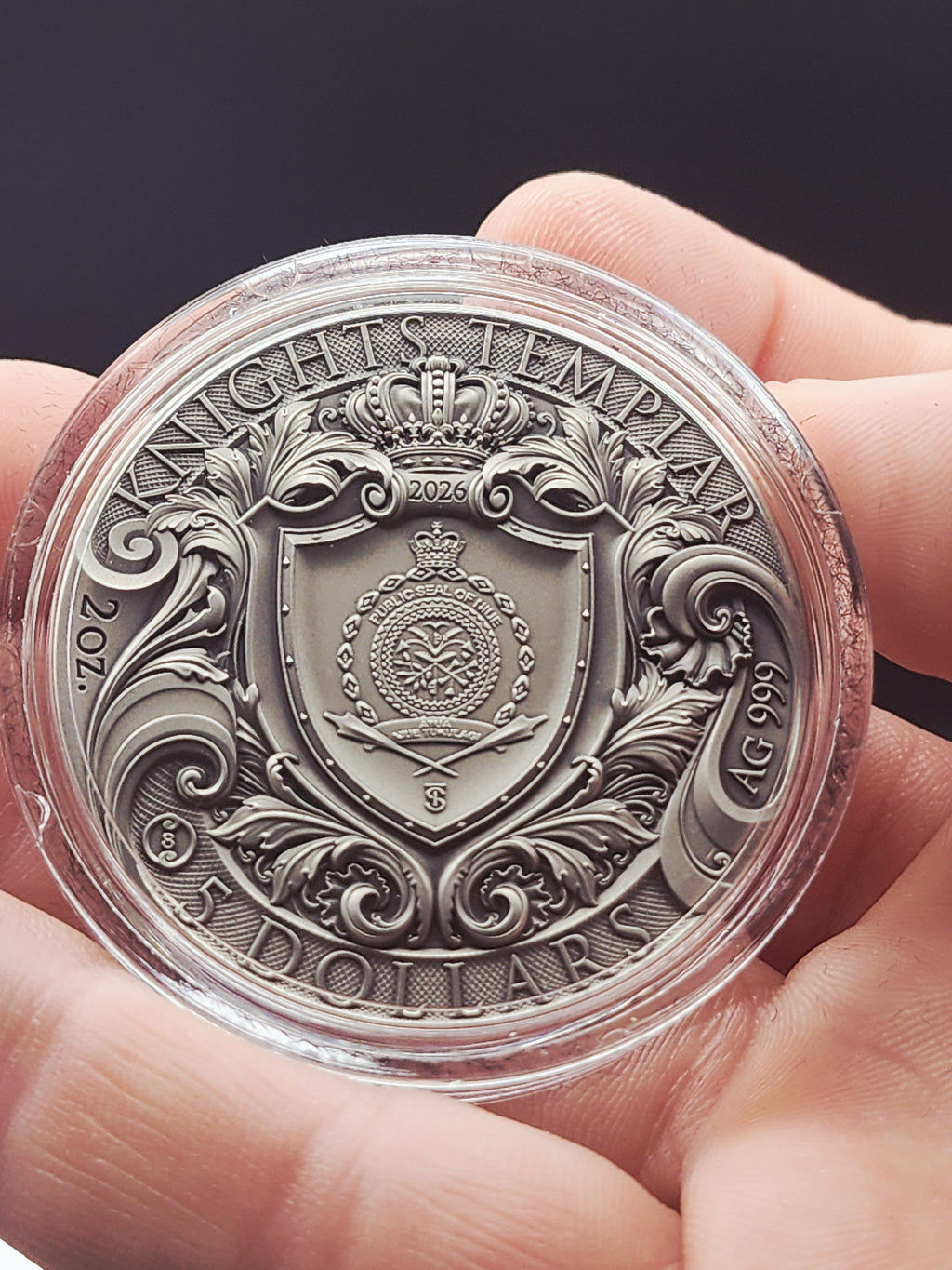 T&S Coin 2026 Niue Knights Templar 2 oz Silver Coin