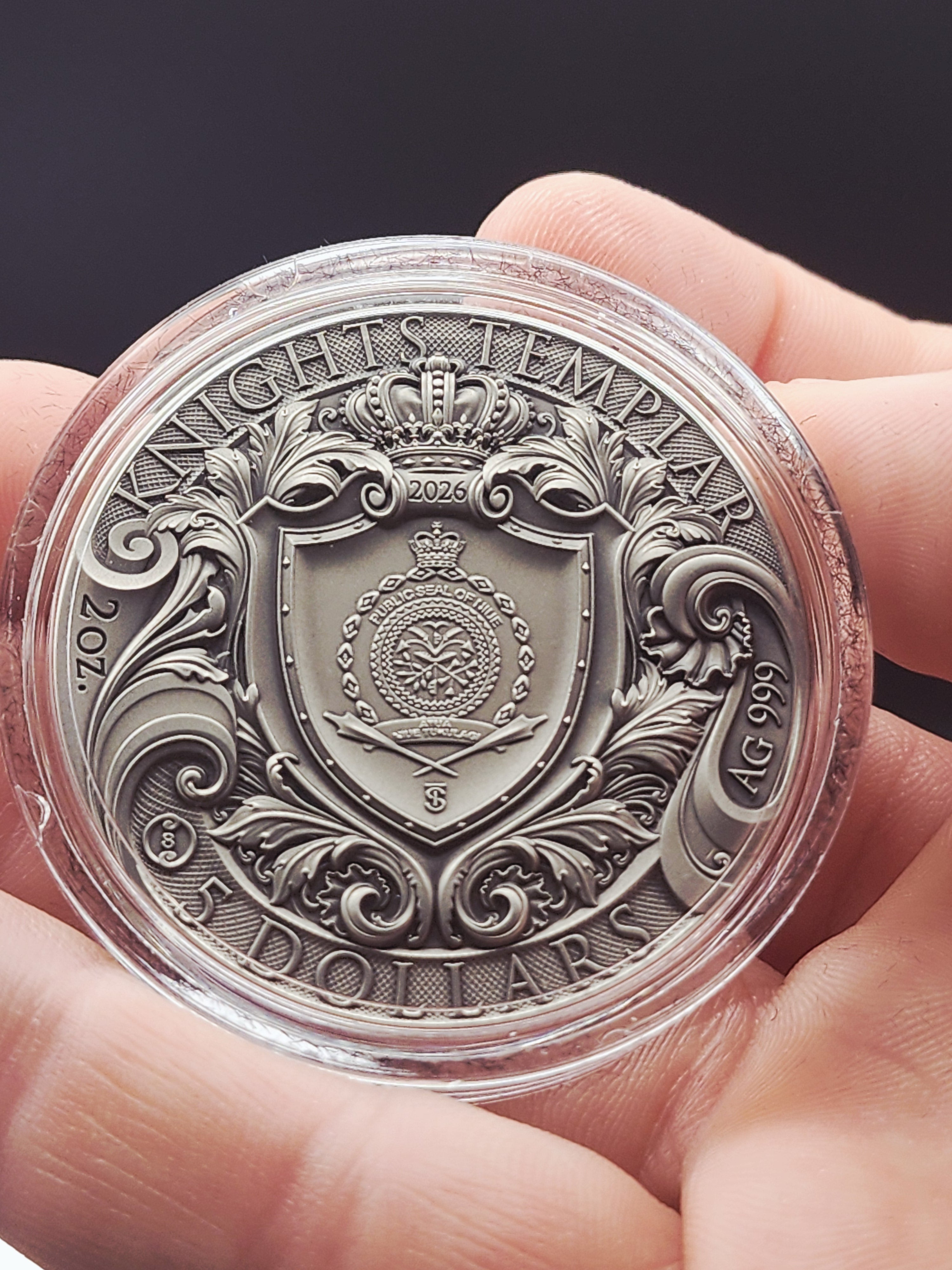 T&S Coin 2026 Niue Knights Templar 2 oz Silver Coin
