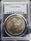 1881-S Morgan Silver Dollar PCGS MS64 Toned
