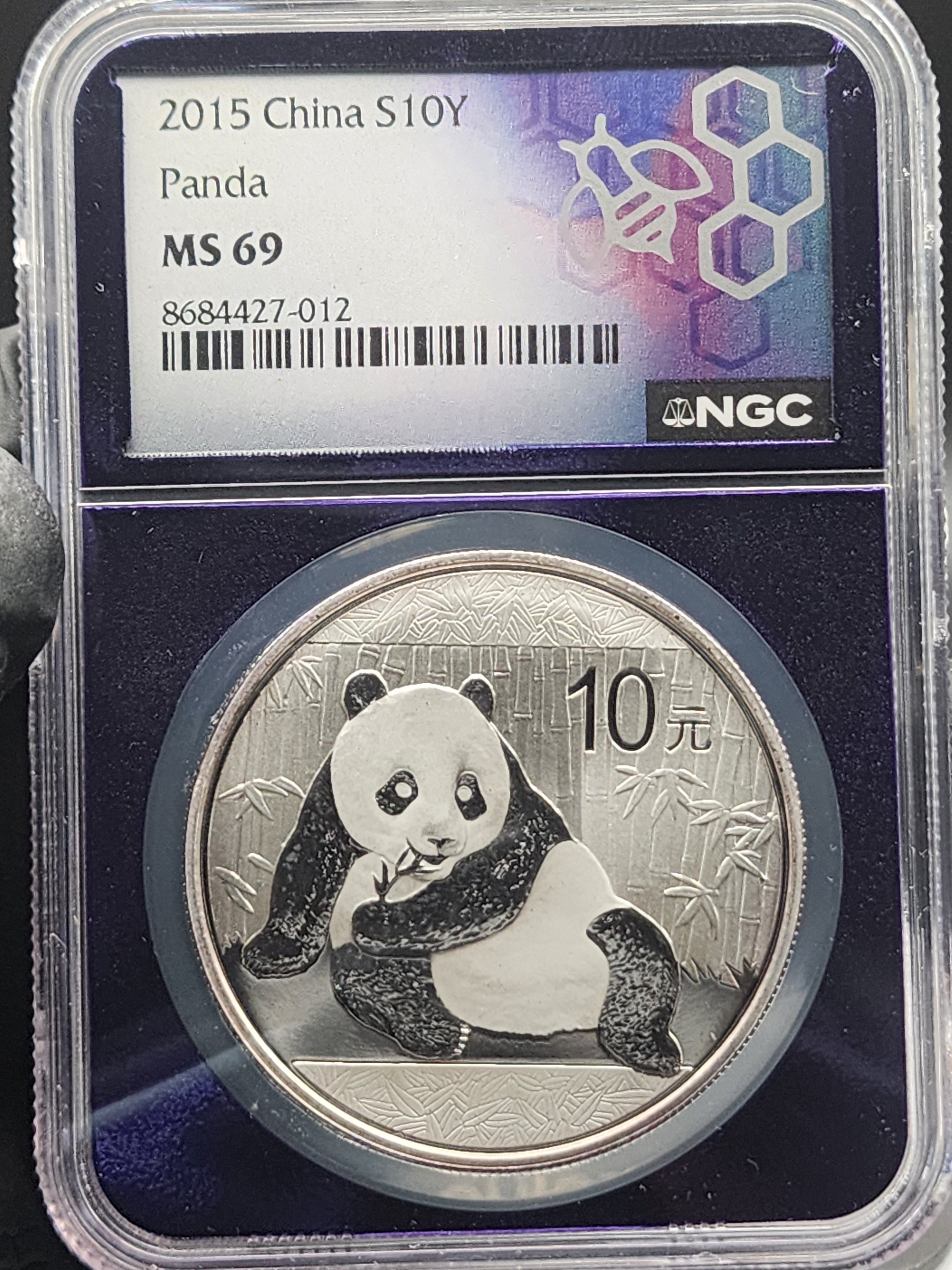 2015 China Silver Panda 1 oz NGC MS69