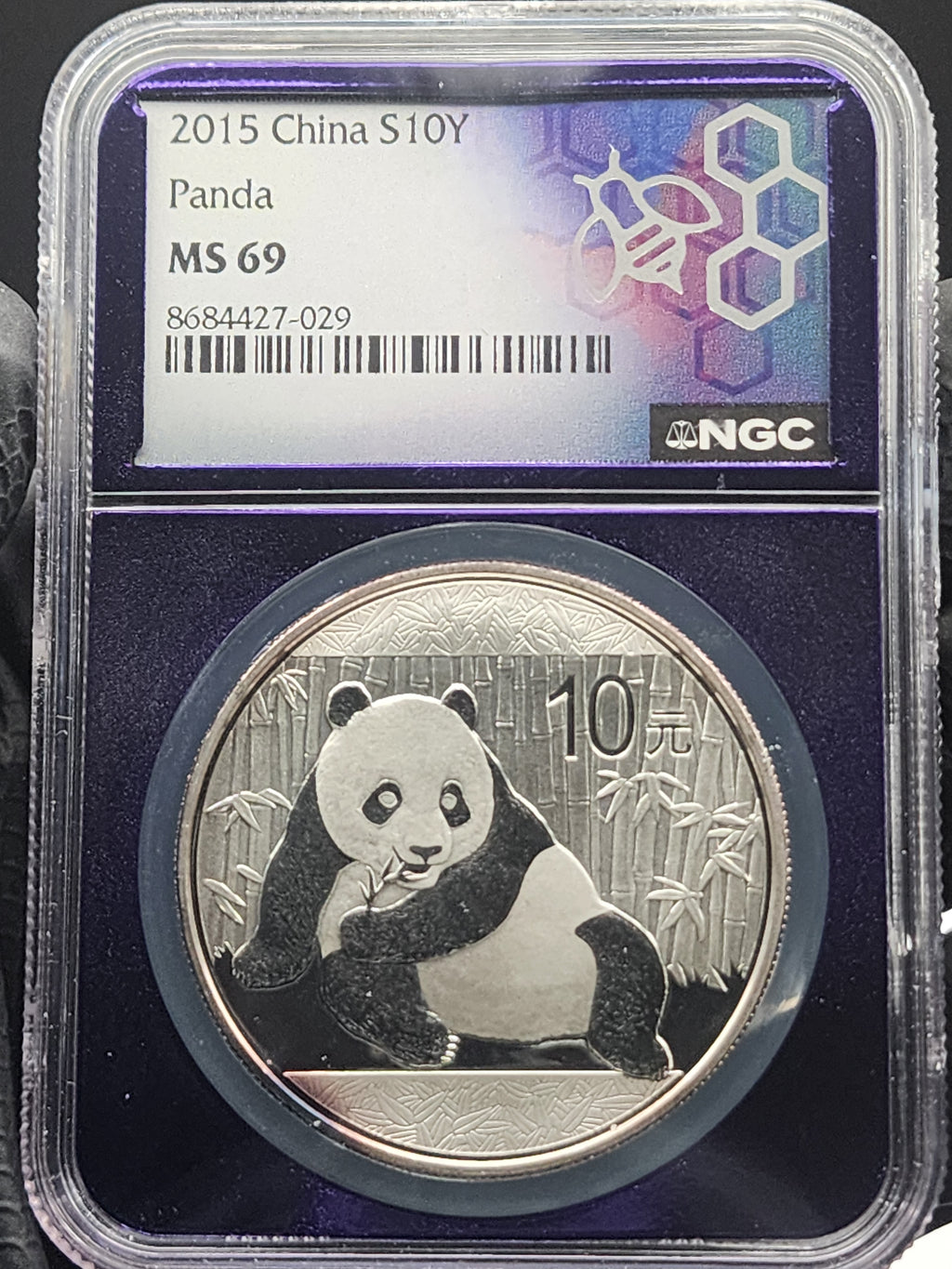 2015 China Silver Panda 1 oz NGC MS69
