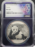 2015 China Silver Panda 1 oz NGC MS69