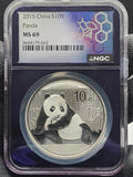 2015 China Silver Panda 1 oz NGC MS69