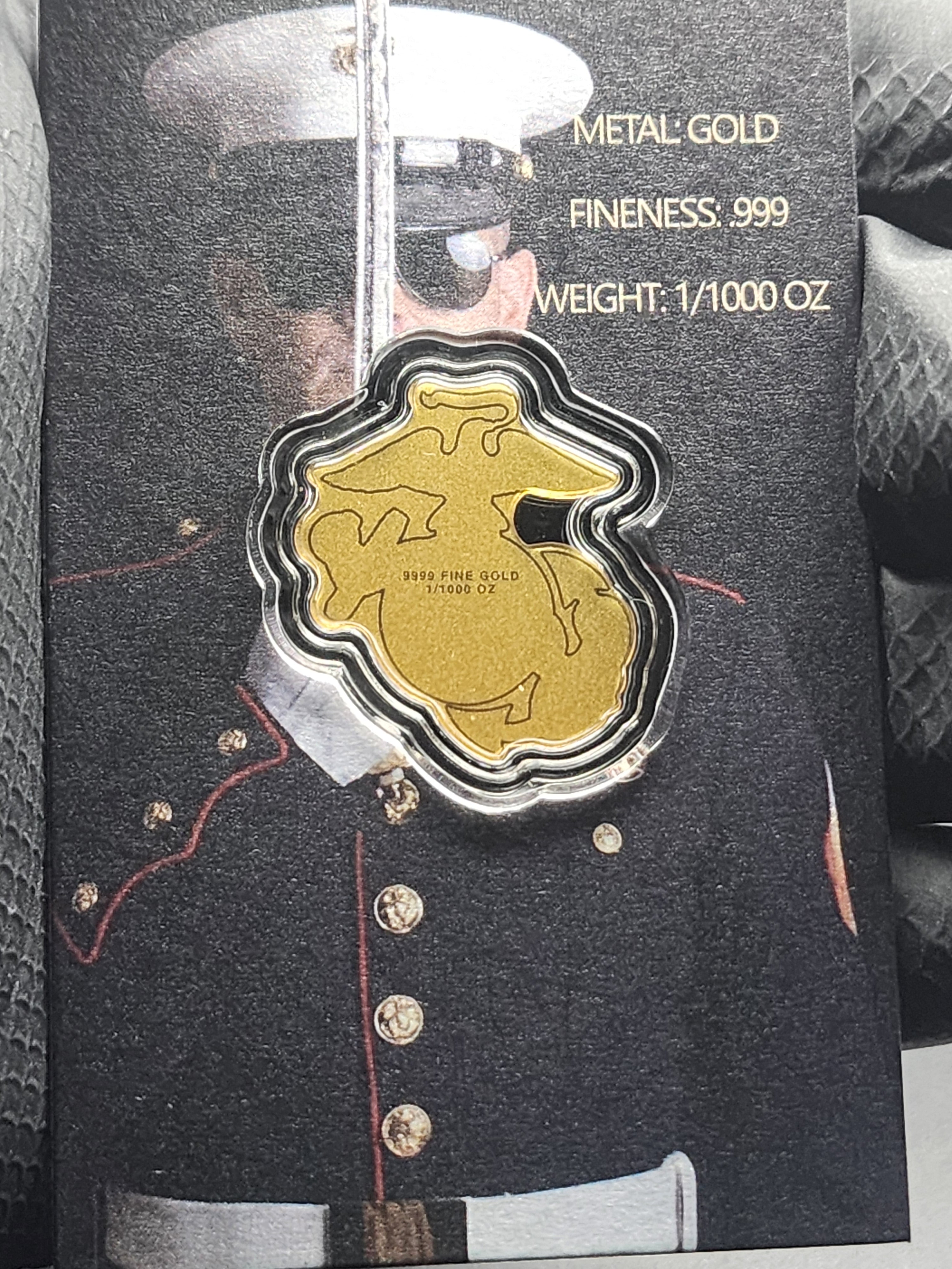 2026 U.S. Marines 1/1000 Shaped .9999 Fine Gold Medal
