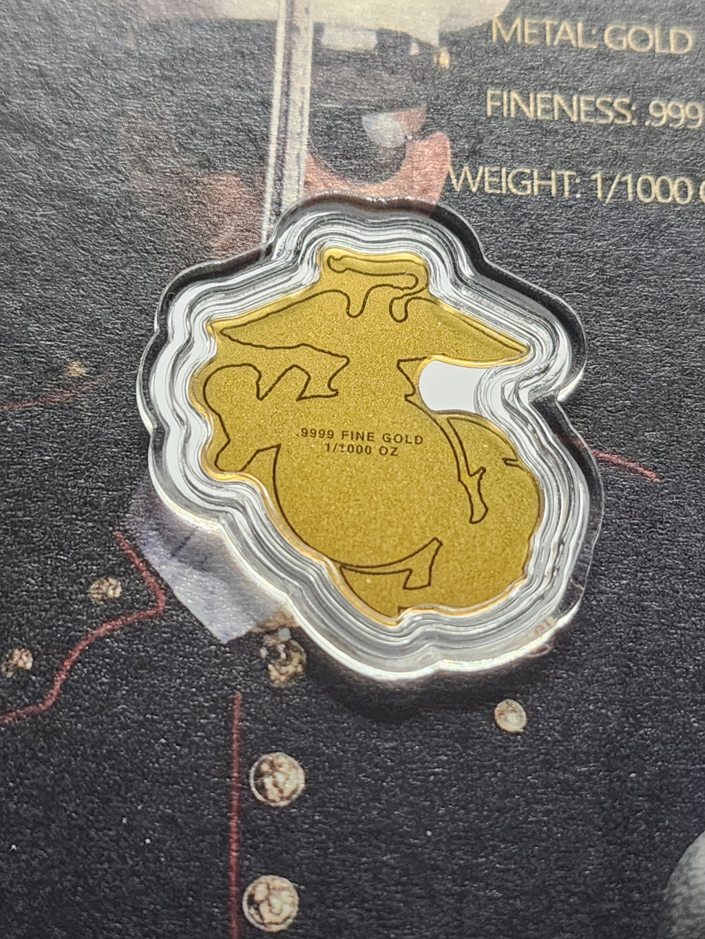 2026 U.S. Marines 1/1000 Shaped .9999 Fine Gold Medal