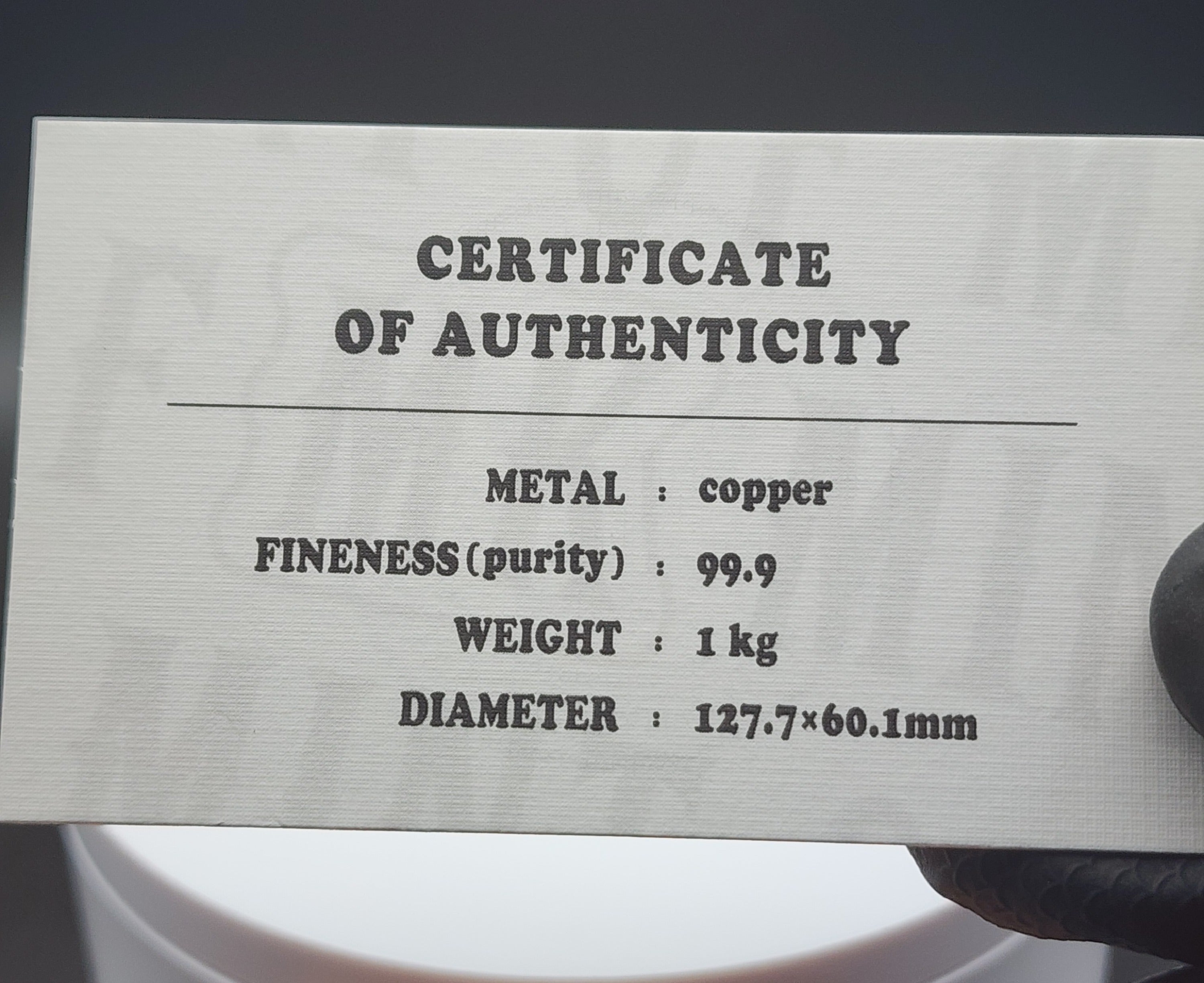 Mint of MK Kilo Copper Bar
