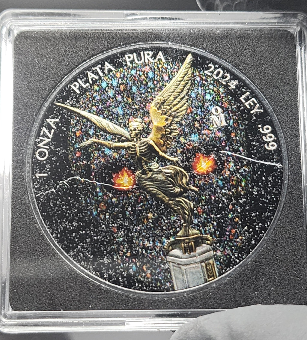 2024 Mexico Libertad Diamond Skull Edition 1oz Silver Coin (500 Minted)