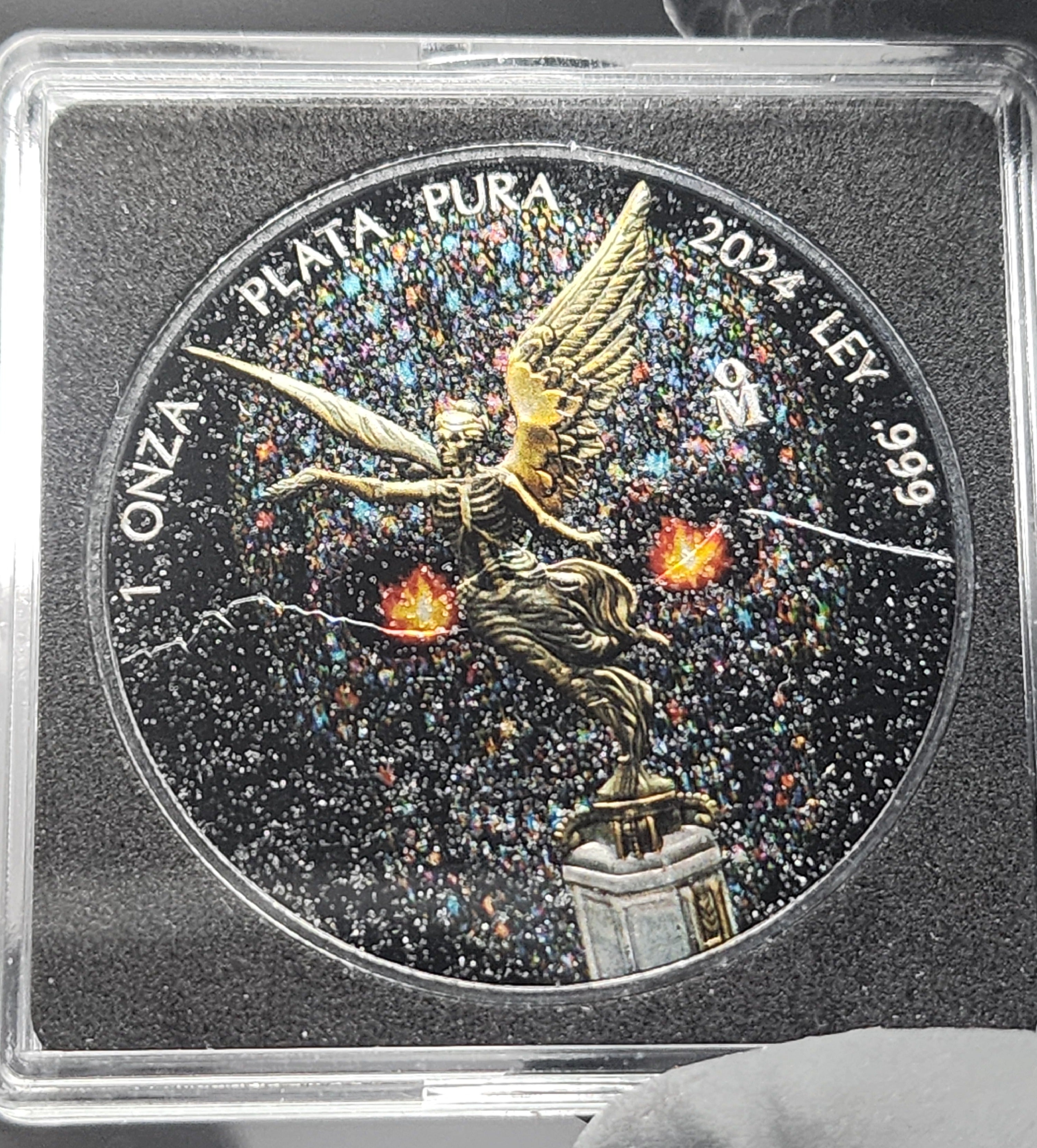 2024 Mexico Libertad Diamond Skull Edition 1oz Silver Coin (500 Minted)