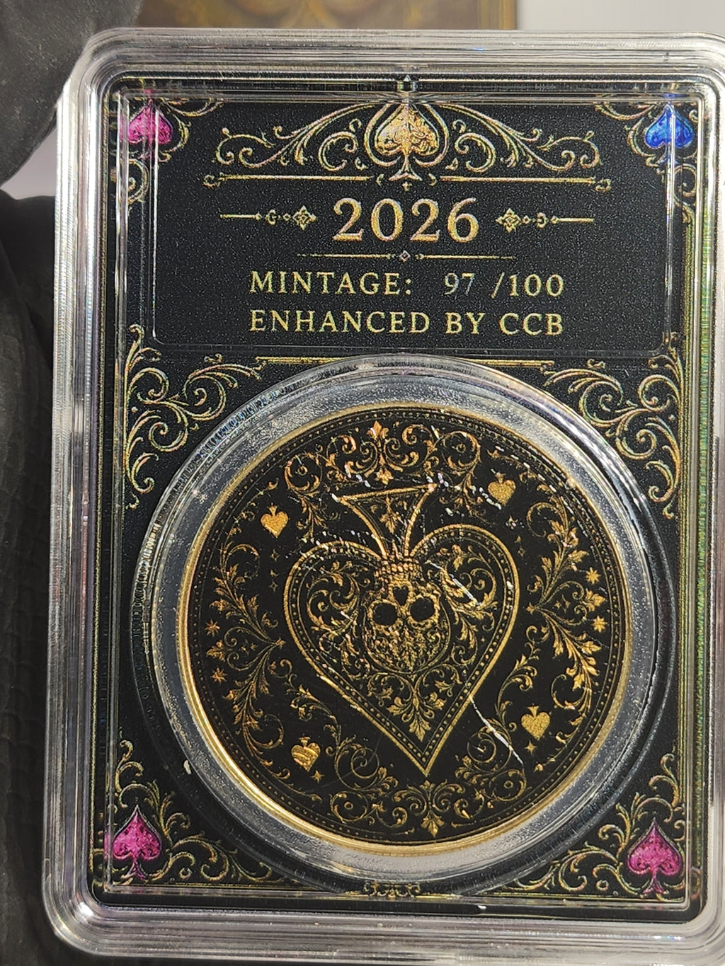 2026 Silver Eagle Ace of Spades Gilded Liberty .999 Silver Coin SN 97 (Mintage 100)