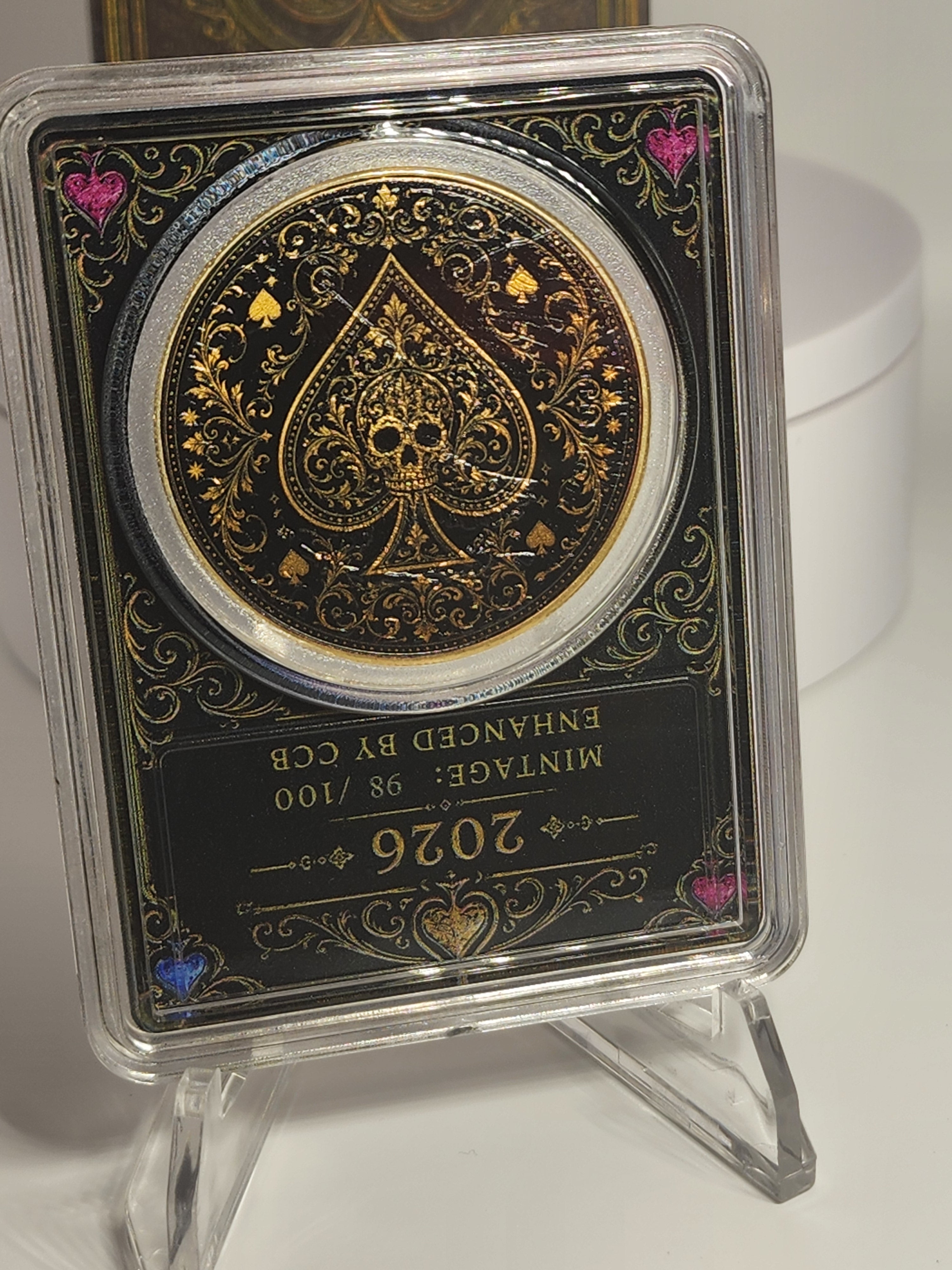 2026 Silver Eagle Ace of Spades Gilded Liberty .999 Silver Coin SN 98 (Mintage 100)