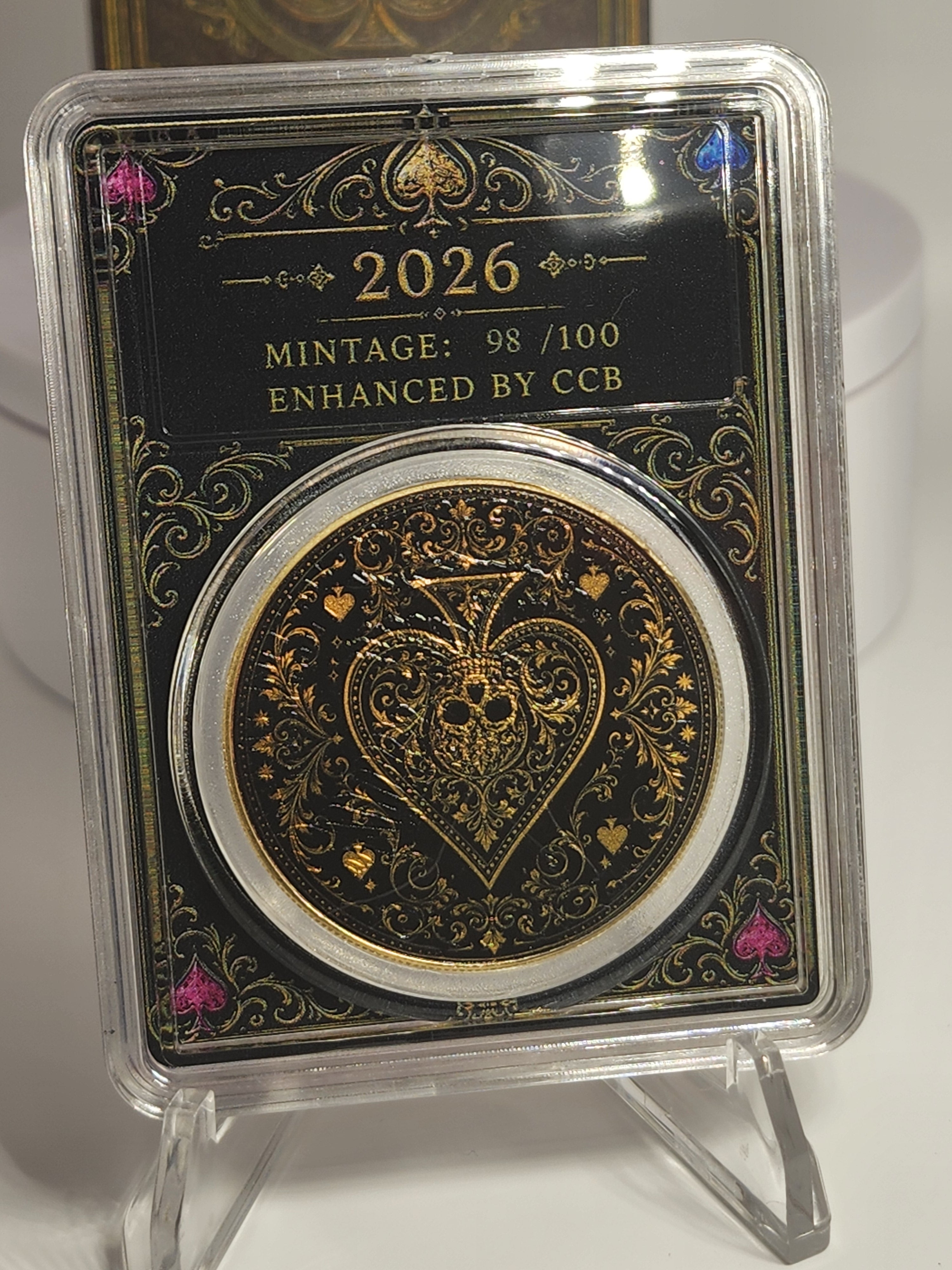 2026 Silver Eagle Ace of Spades Gilded Liberty .999 Silver Coin SN 98 (Mintage 100)