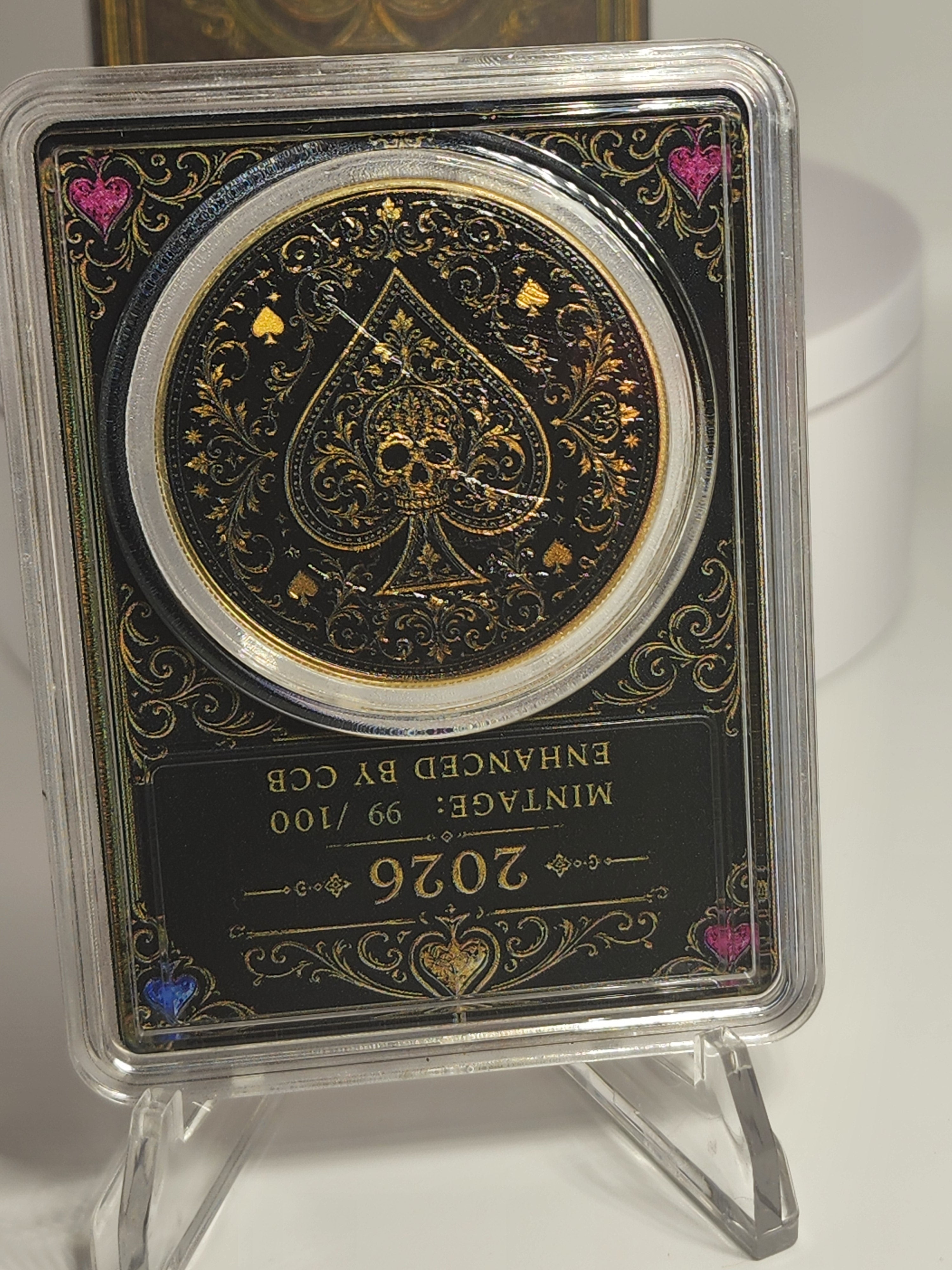 2026 Silver Eagle Ace of Spades Gilded Liberty .999 Silver Coin SN 99 (Mintage 100)