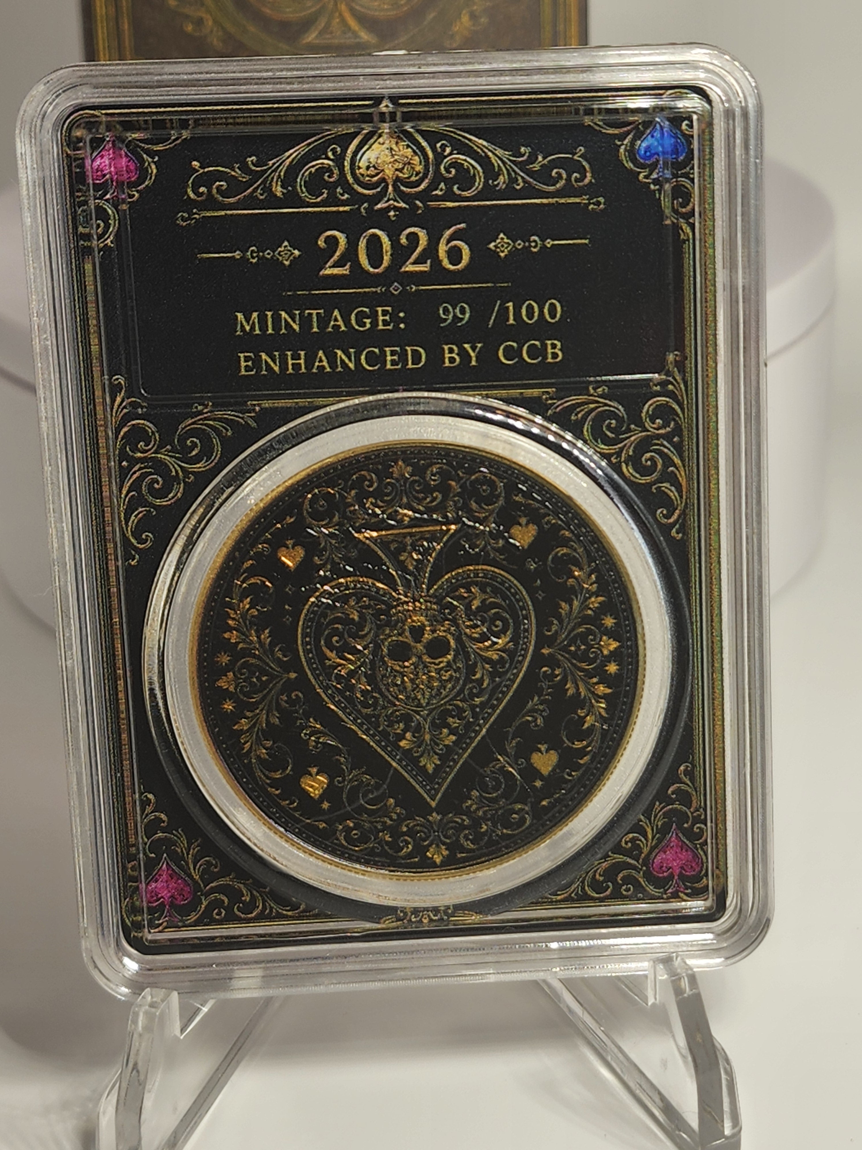 2026 Silver Eagle Ace of Spades Gilded Liberty .999 Silver Coin SN 99 (Mintage 100)