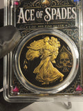 2026 Silver Eagle Ace of Spades Gilded Liberty .999 Silver Coin SN 99 (Mintage 100)
