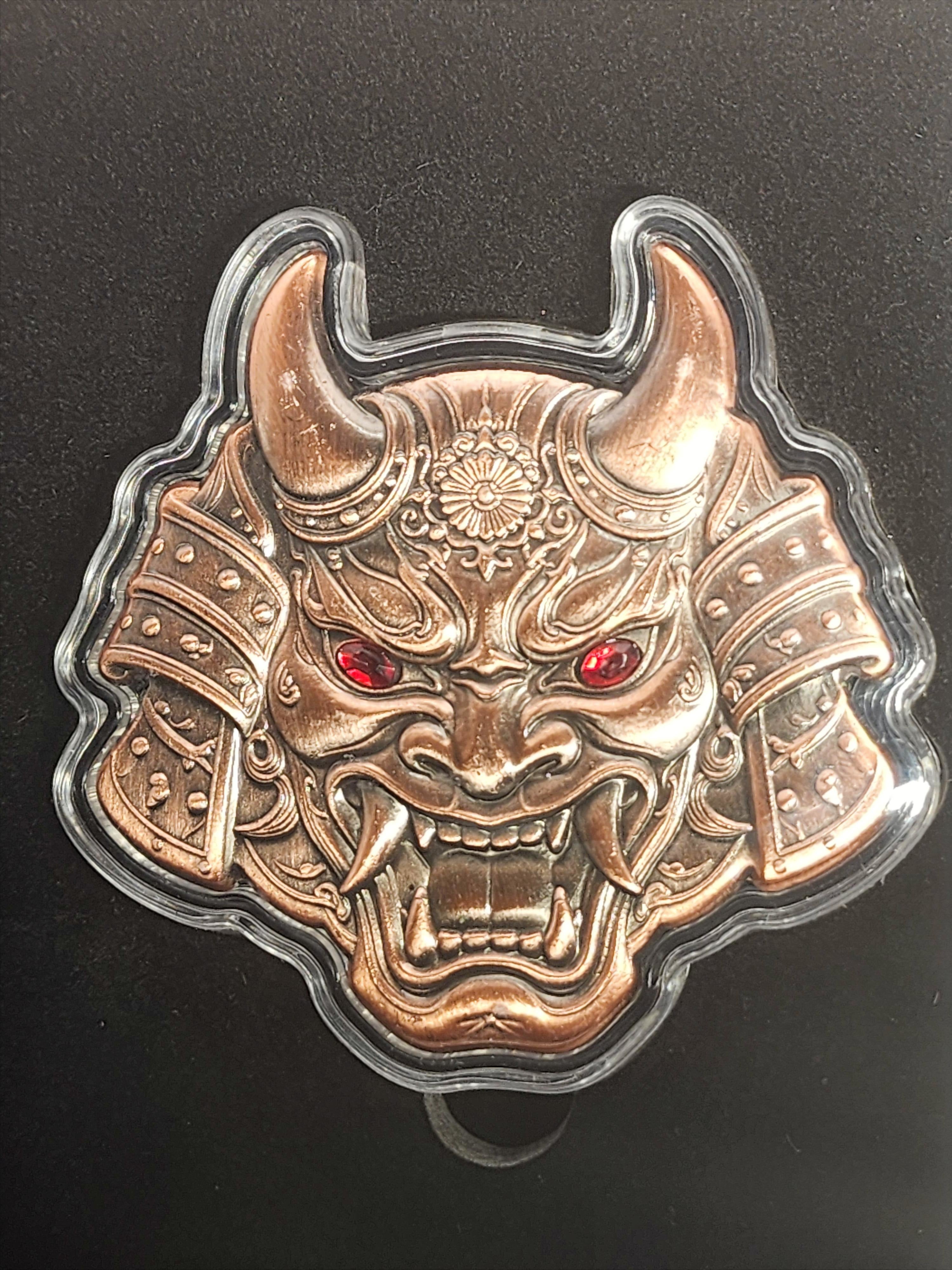 Japanese Oni Demon Mask 5oz Copper