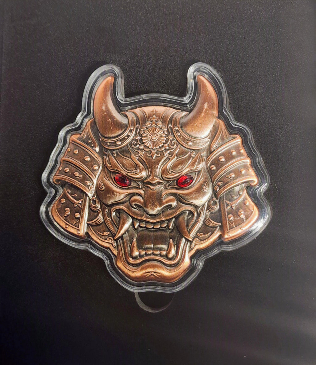 Japanese Oni Demon Mask 5oz Copper