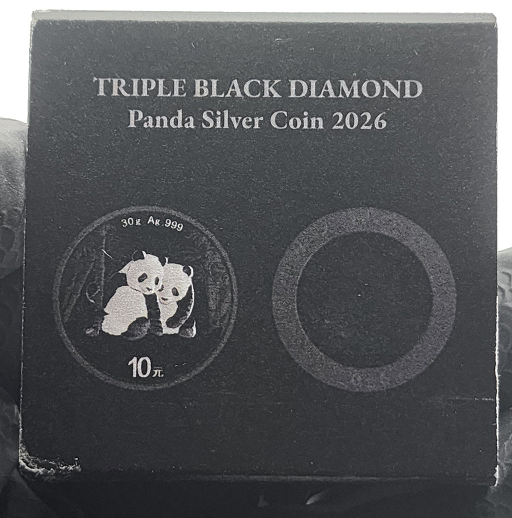 2026 China Panda Triple Black Diamond Edition 30g Silver Coin (250 Mintage)
