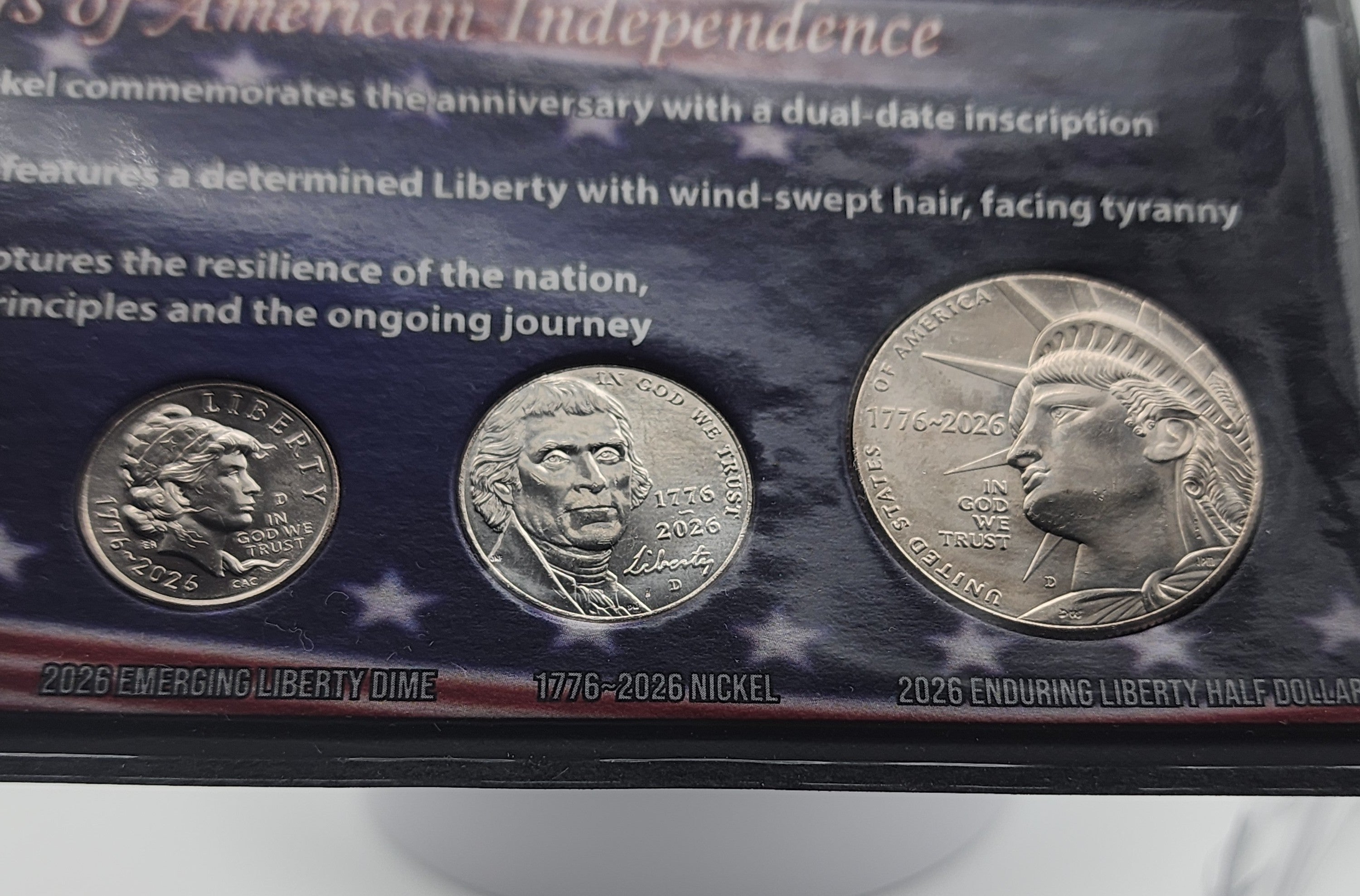 1776-2026 250 Years of American Independence Coin and Colorized Currency Set