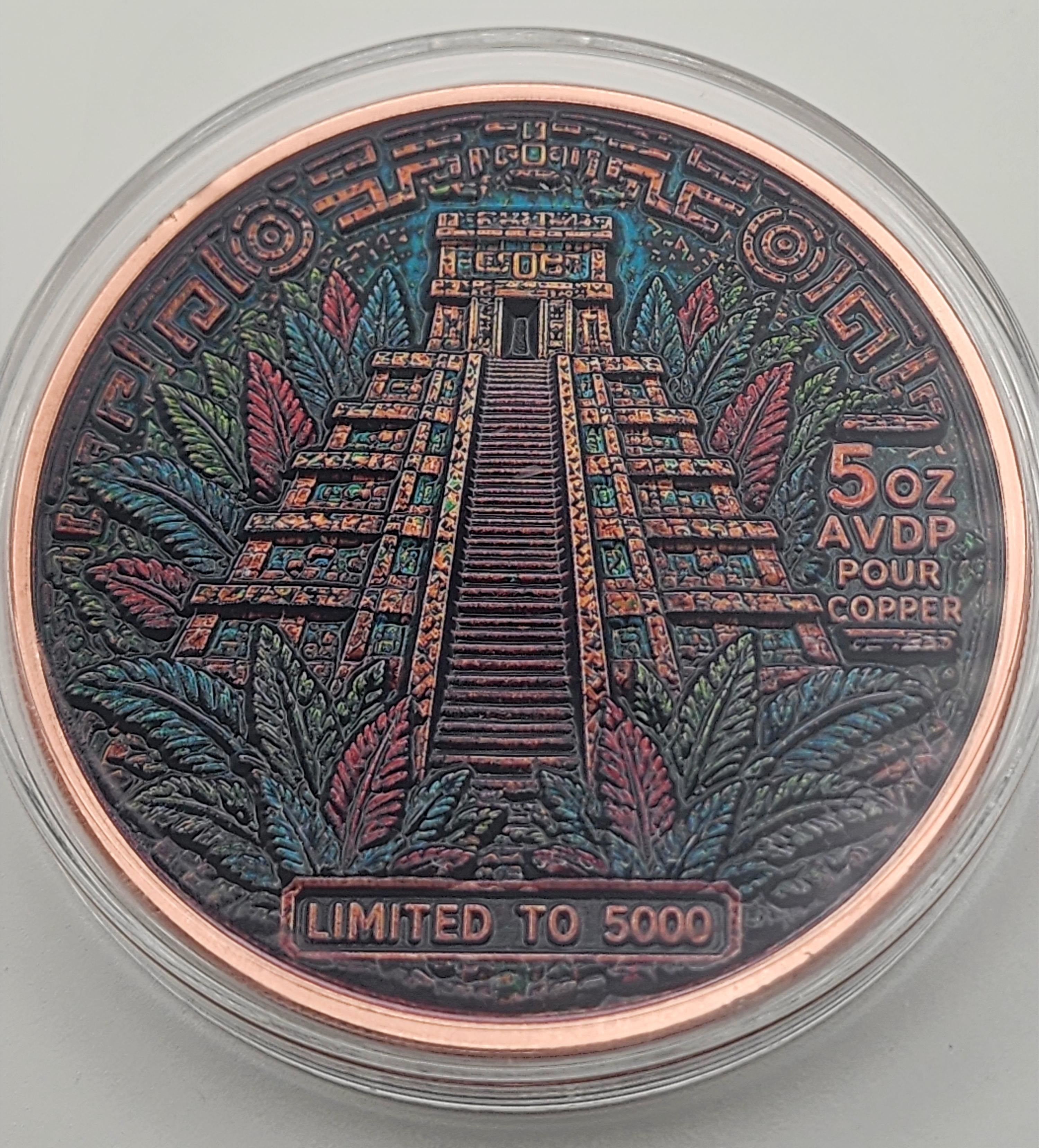 Aztec Sun Relic 5 oz Copper Round