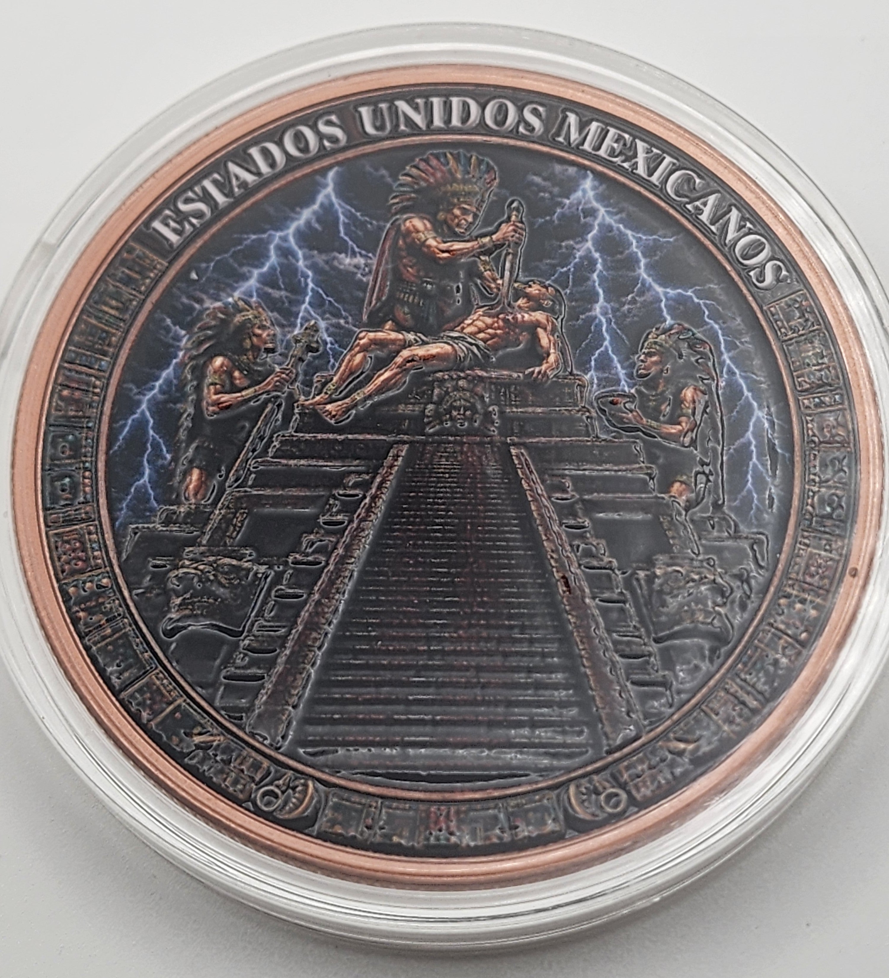 Aztec Sacrifice 5 oz Copper Medal