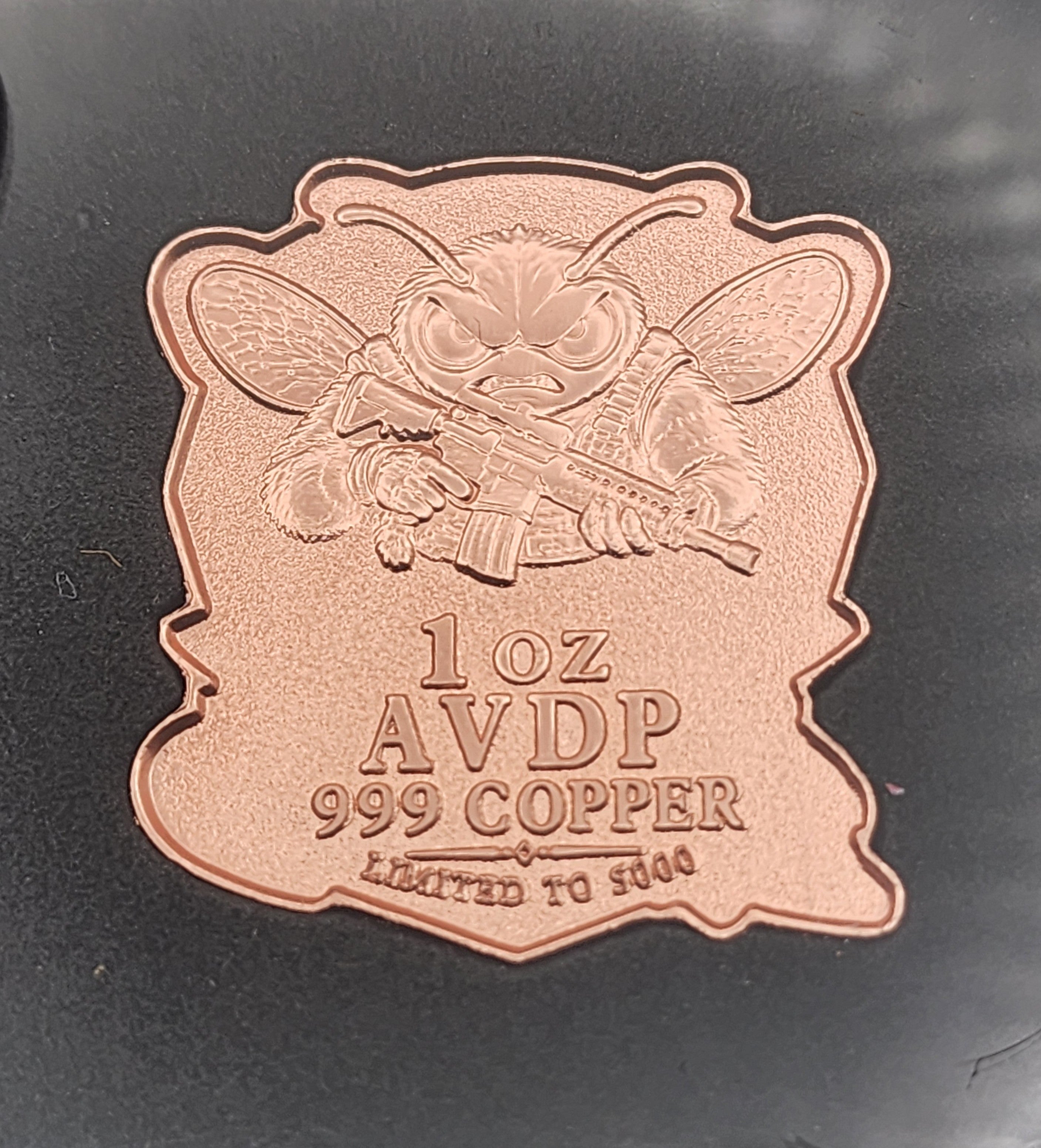 Bee Strapped 1 oz Copper Medal
