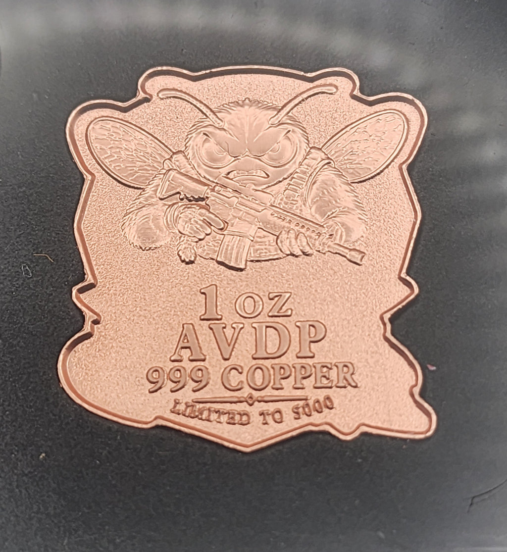 Bee Strapped 1 oz Copper Medal