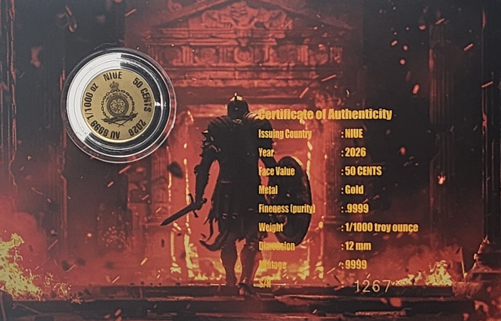 2026 God of War Ares 1/1000th oz Gold Coin