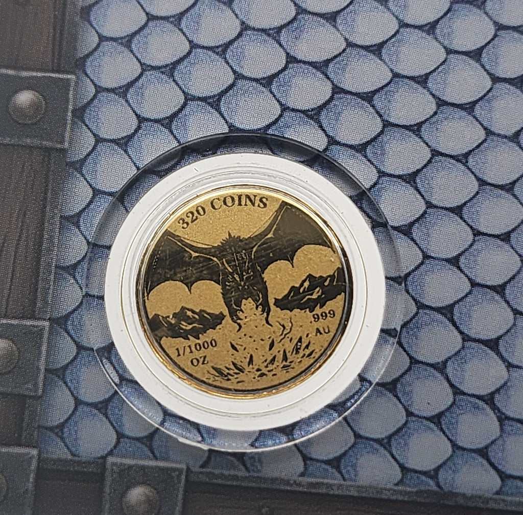 320Coins Frost Dragon 1/1000 oz .999 Gold Round Carded