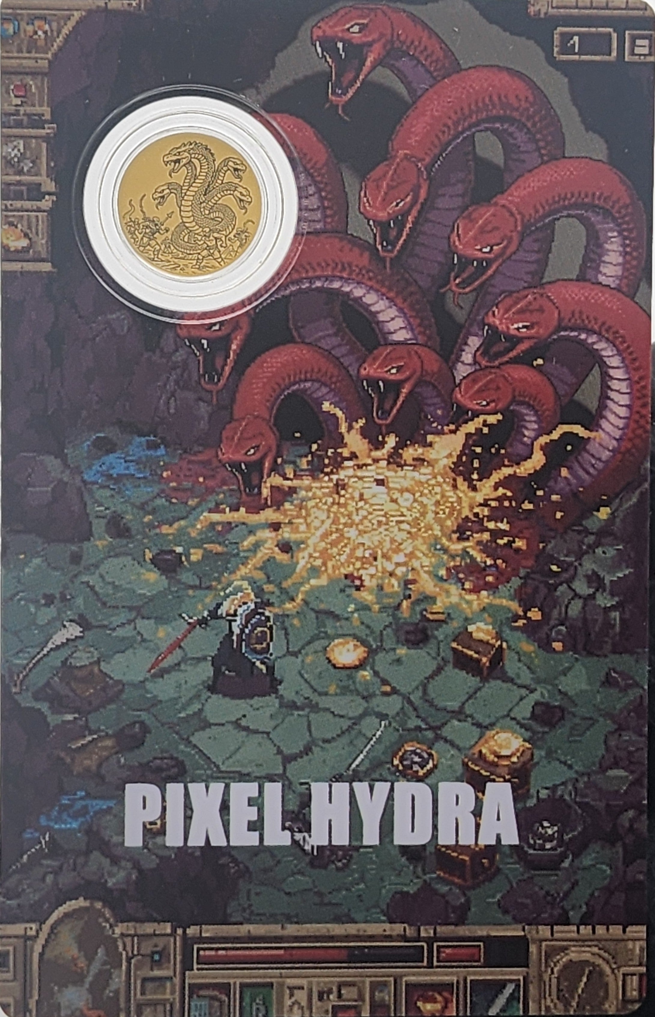 2026 Liberia Pixel Hydra 1/1000 oz Gold Coin in Card