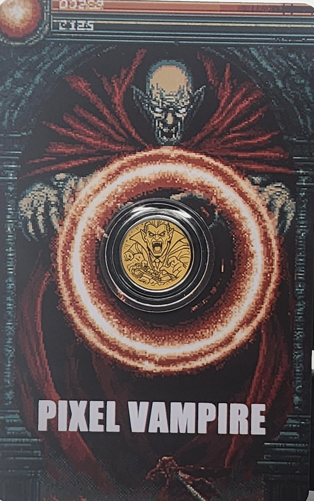 2026 Liberia Pixel Vampire 1/1000 oz .9999 Gold Coin in Card