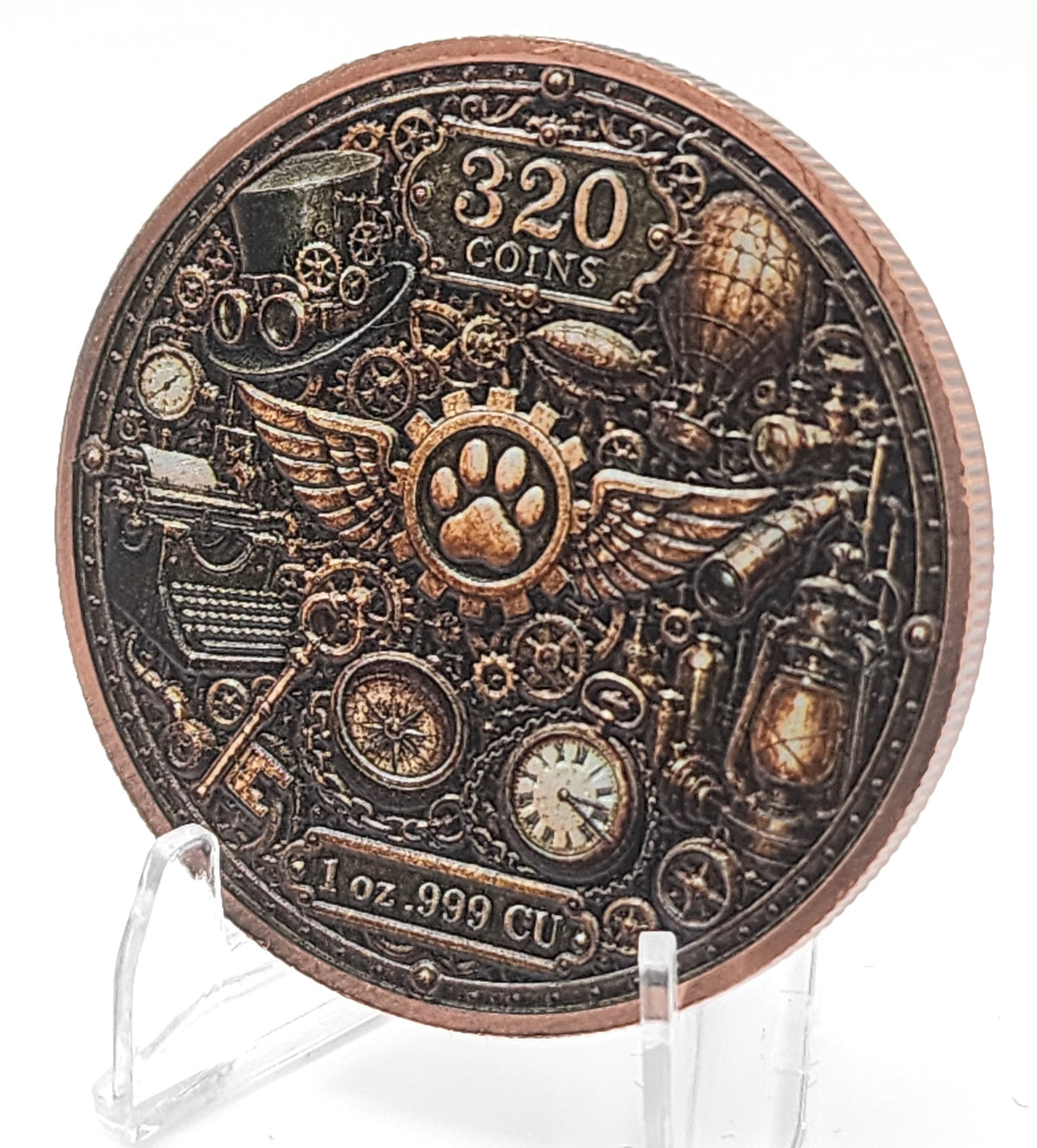 SteamPaws Series | Steel Shadow 1 oz .999 Copper Round
